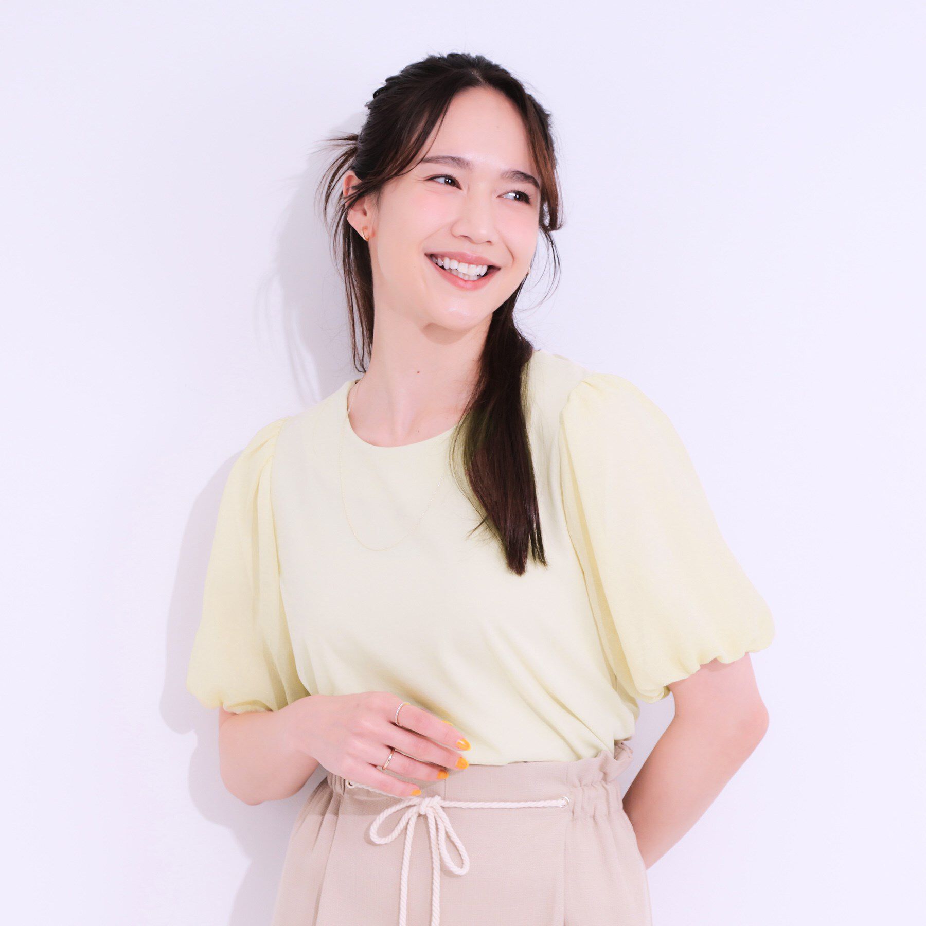 SHOO･LA･RUE「【S-LL/ひんやり/UV】お袖シアー バルーントップス」|Tシャツ・カットソー|