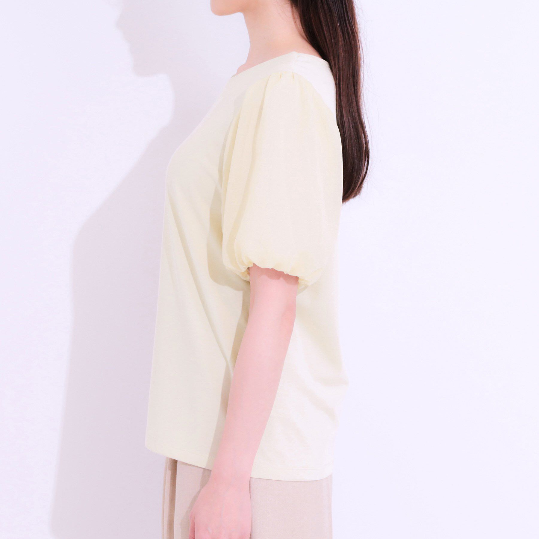 SHOO･LA･RUE「【S-LL/ひんやり/UV】お袖シアー バルーントップス」|Tシャツ・カットソー|