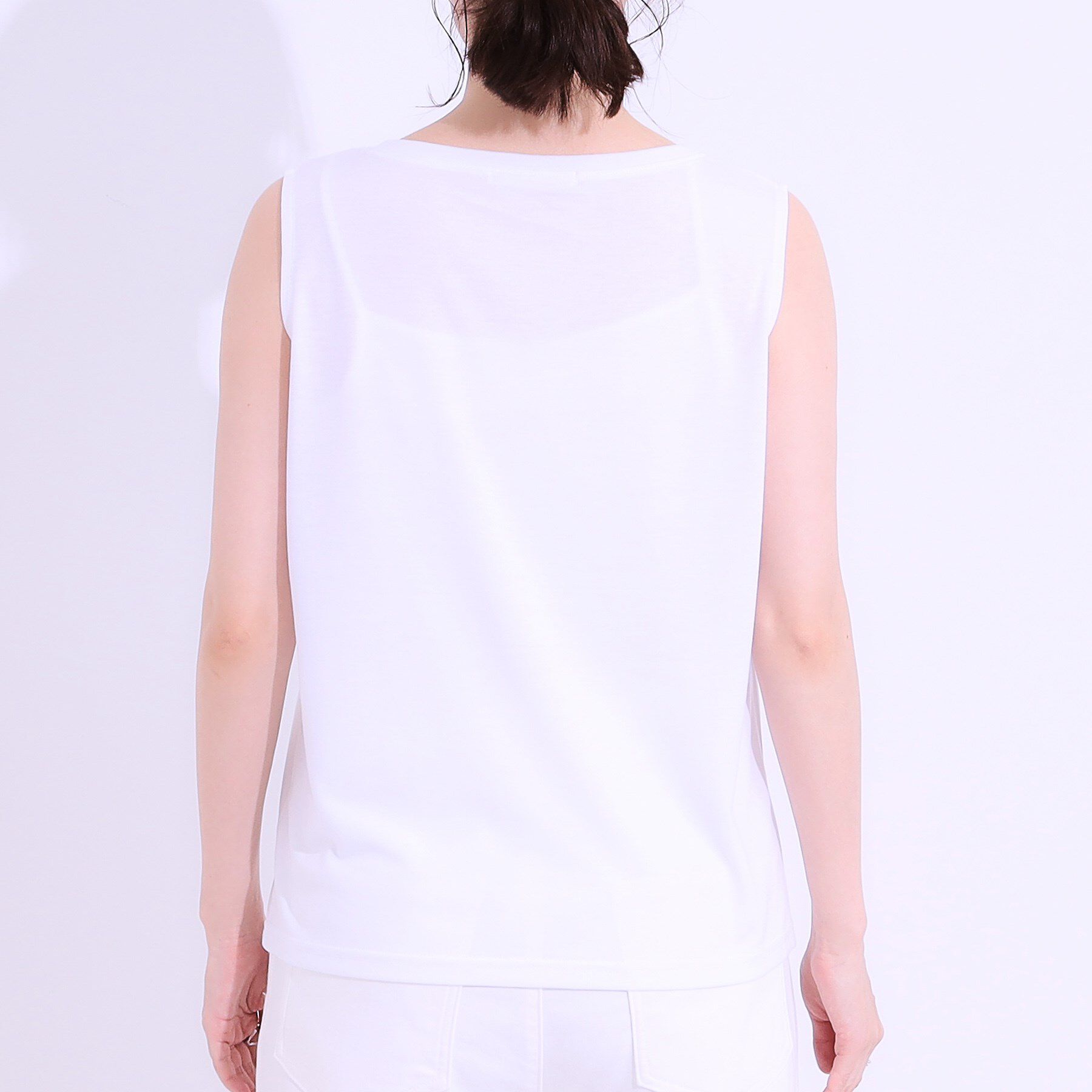 SHOO･LA･RUE「【S-LL/2点セット】涼やかに楽に決まる タンクトップ＋編み柄ニット」|その他|