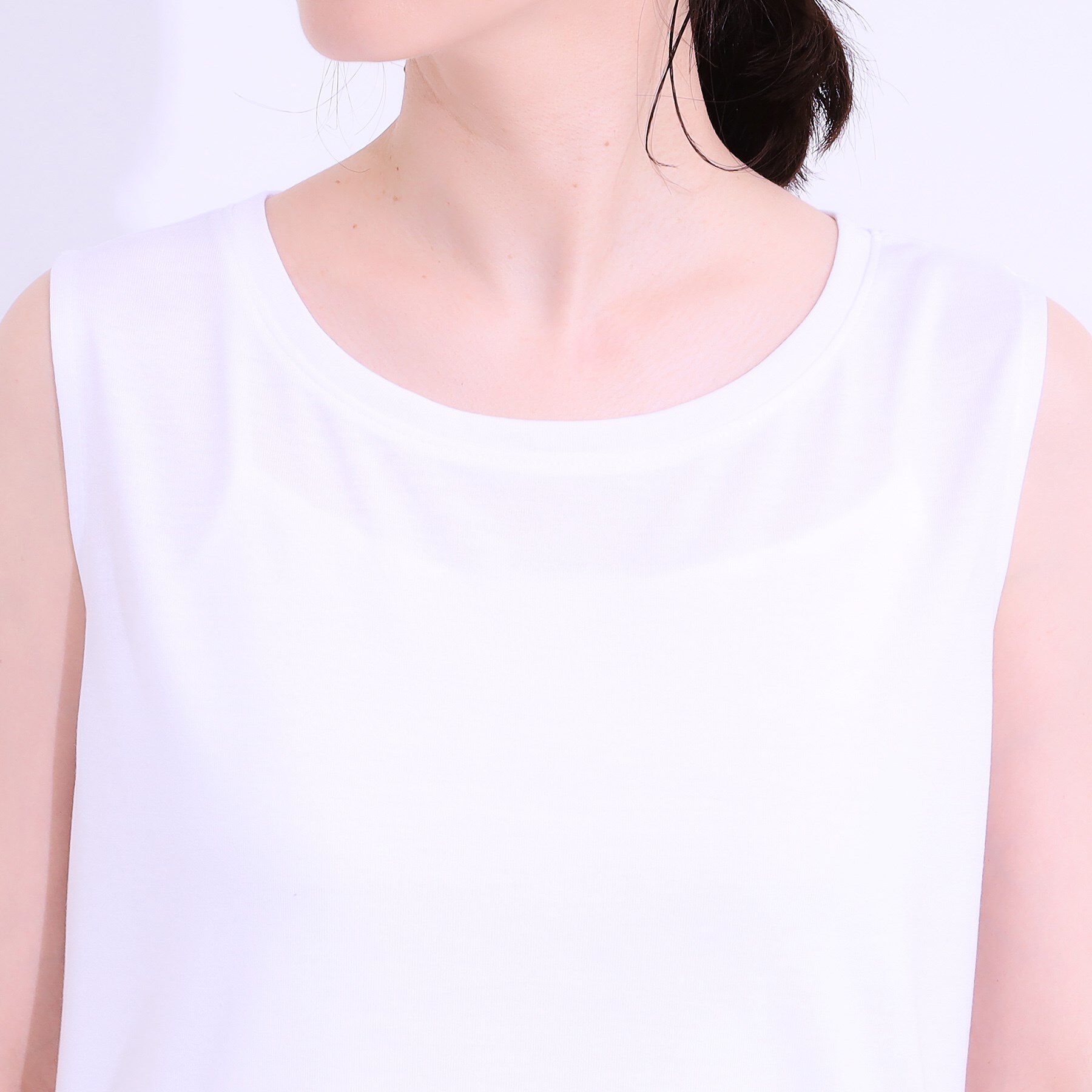 SHOO･LA･RUE「【S-LL/2点セット】涼やかに楽に決まる タンクトップ＋編み柄ニット」|その他|