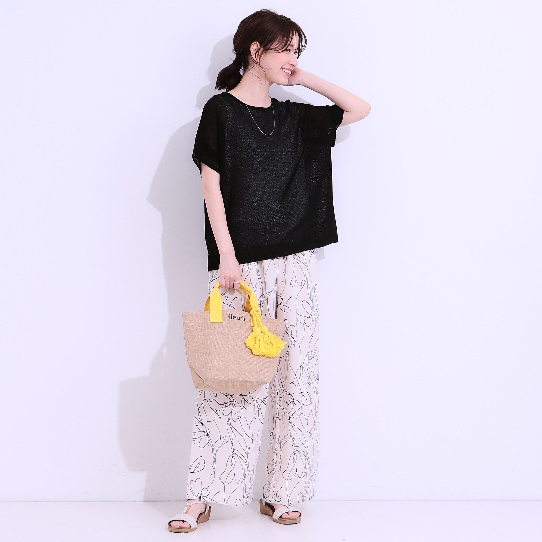 SHOO･LA･RUE「【S-LL/2点セット】涼やかに楽に決まる タンクトップ＋編み柄ニット」|その他|