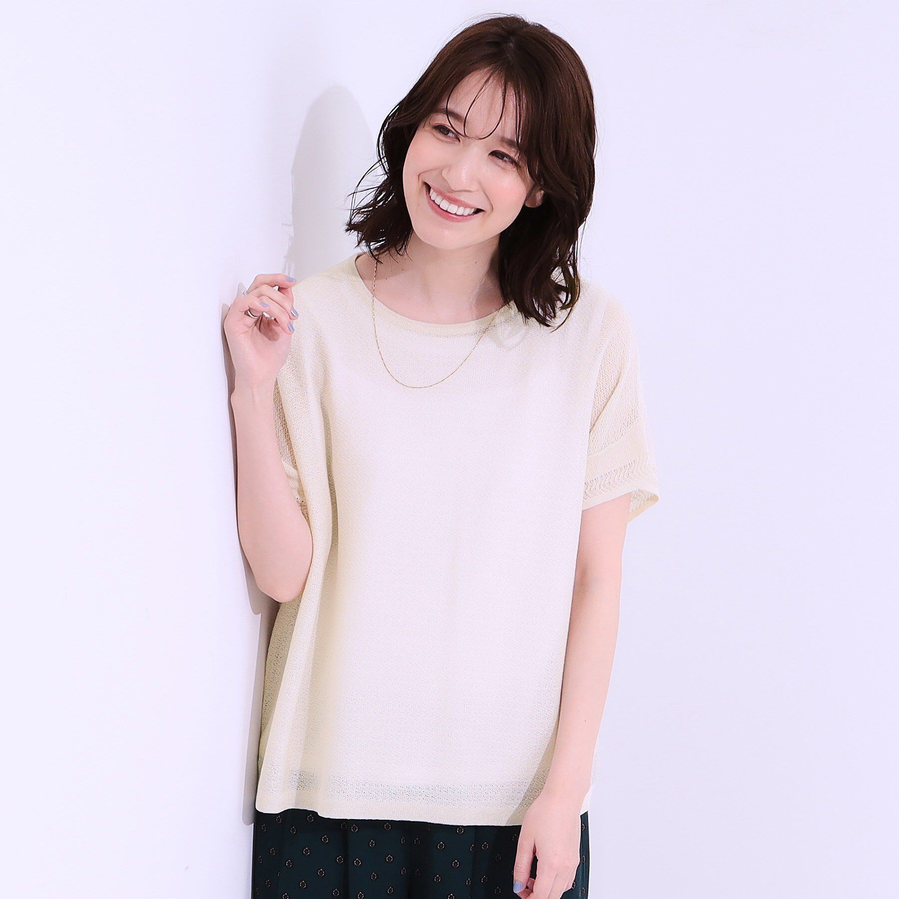 SHOO･LA･RUE「【S-LL/2点セット】涼やかに楽に決まる タンクトップ＋編み柄ニット」|その他|