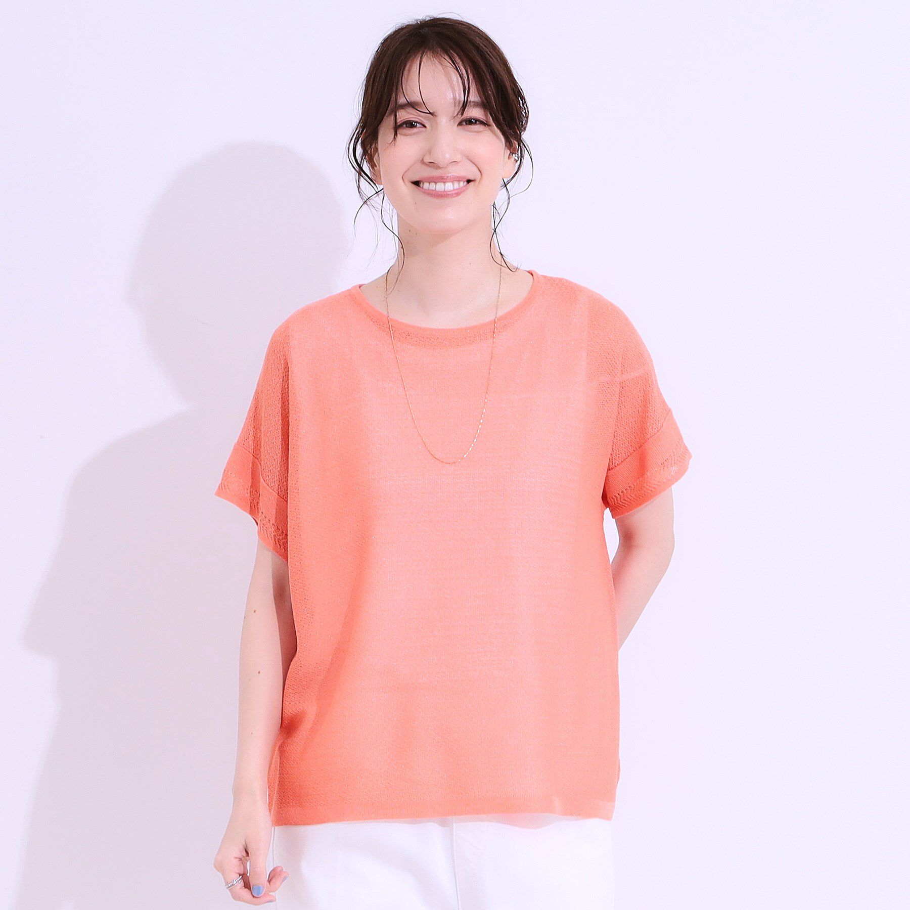 SHOO･LA･RUE「【S-LL/2点セット】涼やかに楽に決まる タンクトップ＋編み柄ニット」|その他|