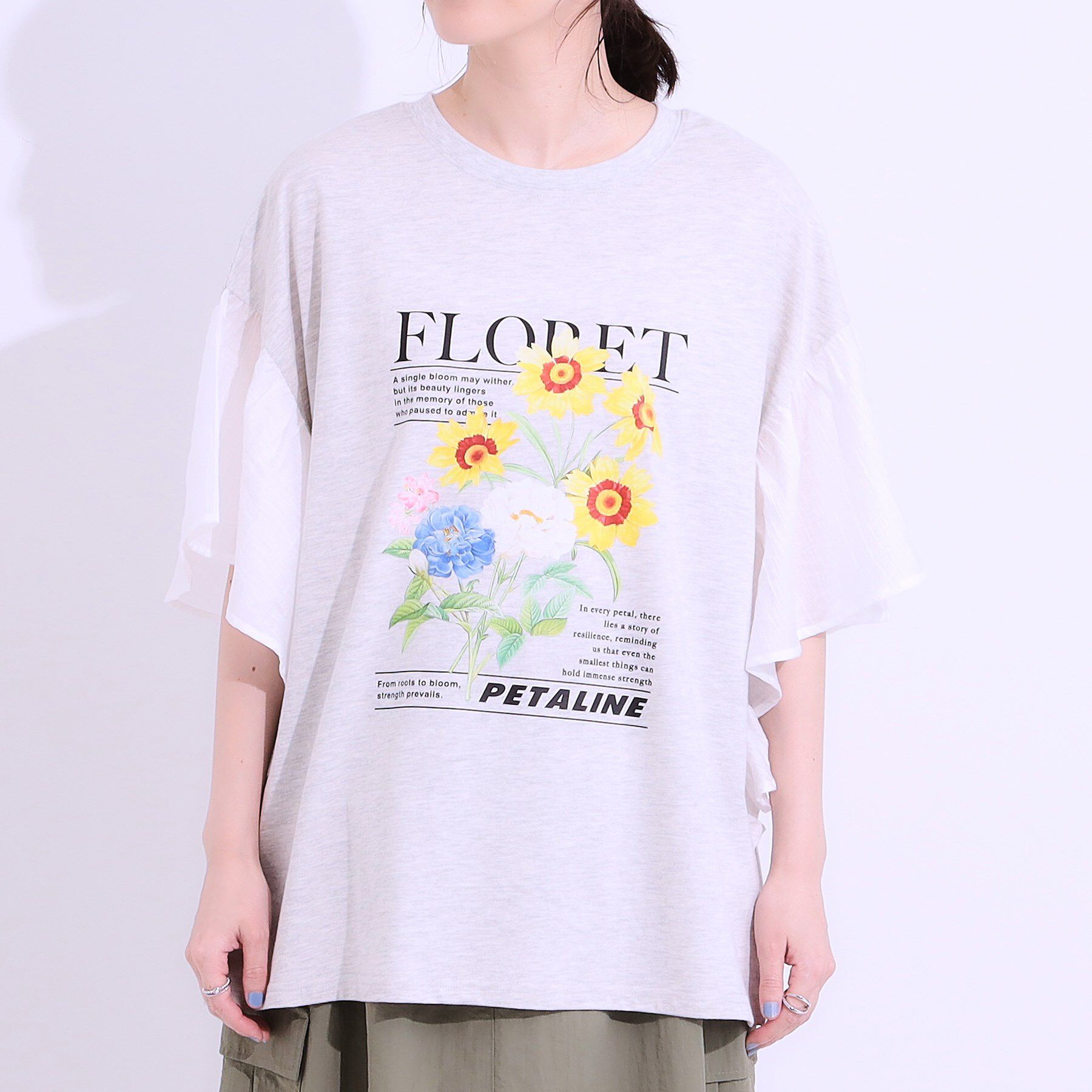 SHOO･LA･RUE「【S-LL】リメイク風 ポンチョデザインTシャツ」|Tシャツ・カットソー|