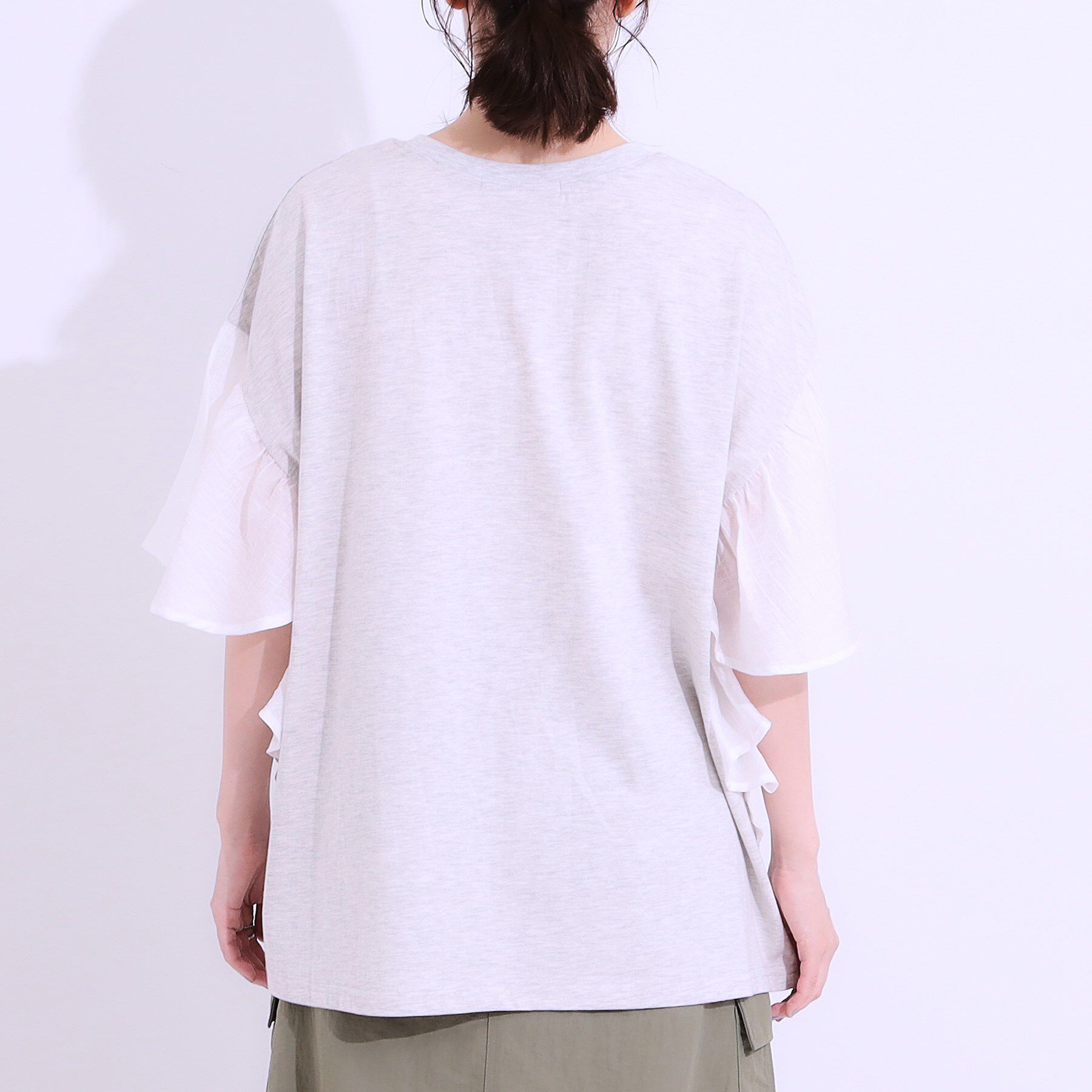 SHOO･LA･RUE「【S-LL】リメイク風 ポンチョデザインTシャツ」|Tシャツ・カットソー|