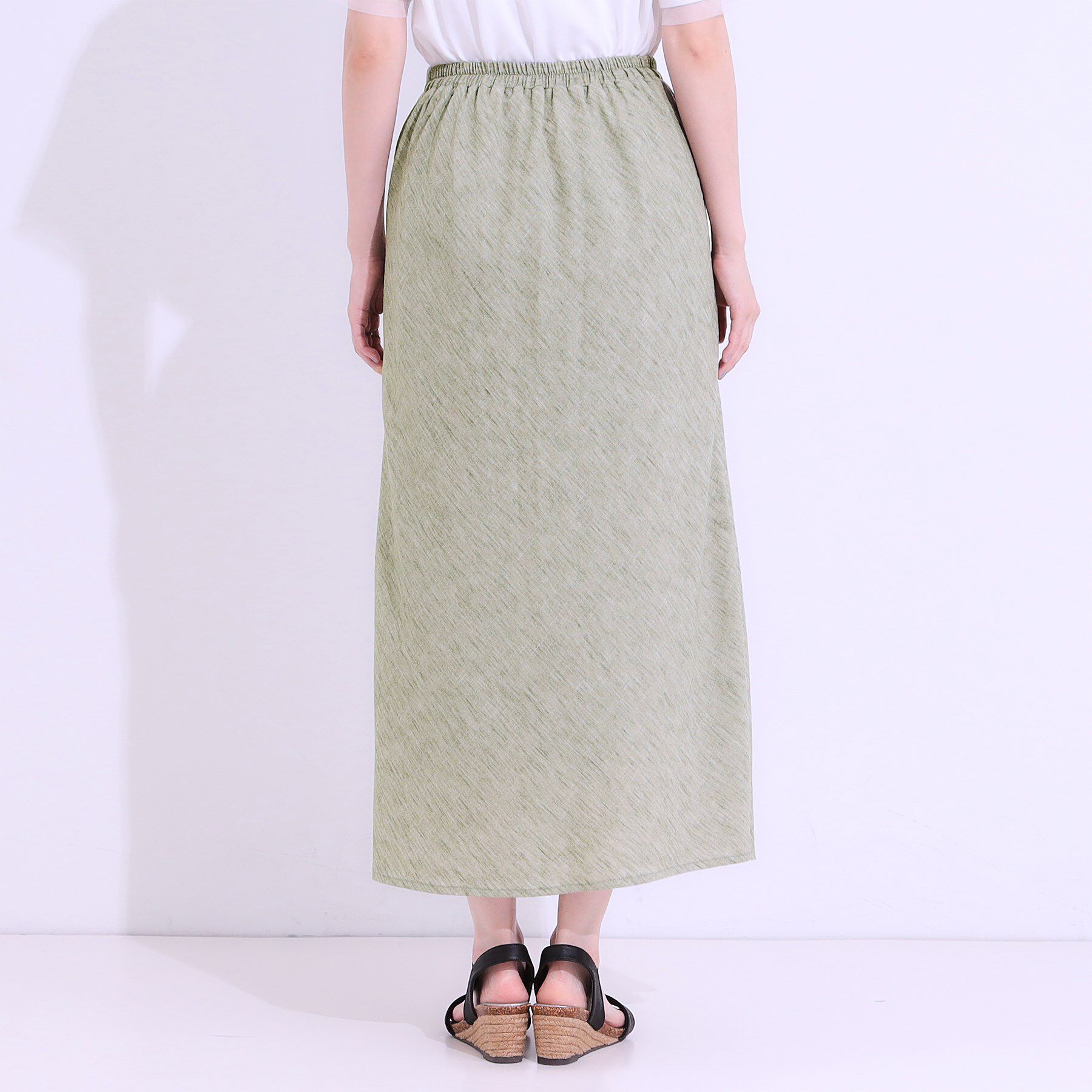 SHOO･LA･RUE「【洗える/ひんやり】さらり涼しげ セミフレアスカート」|スカート|