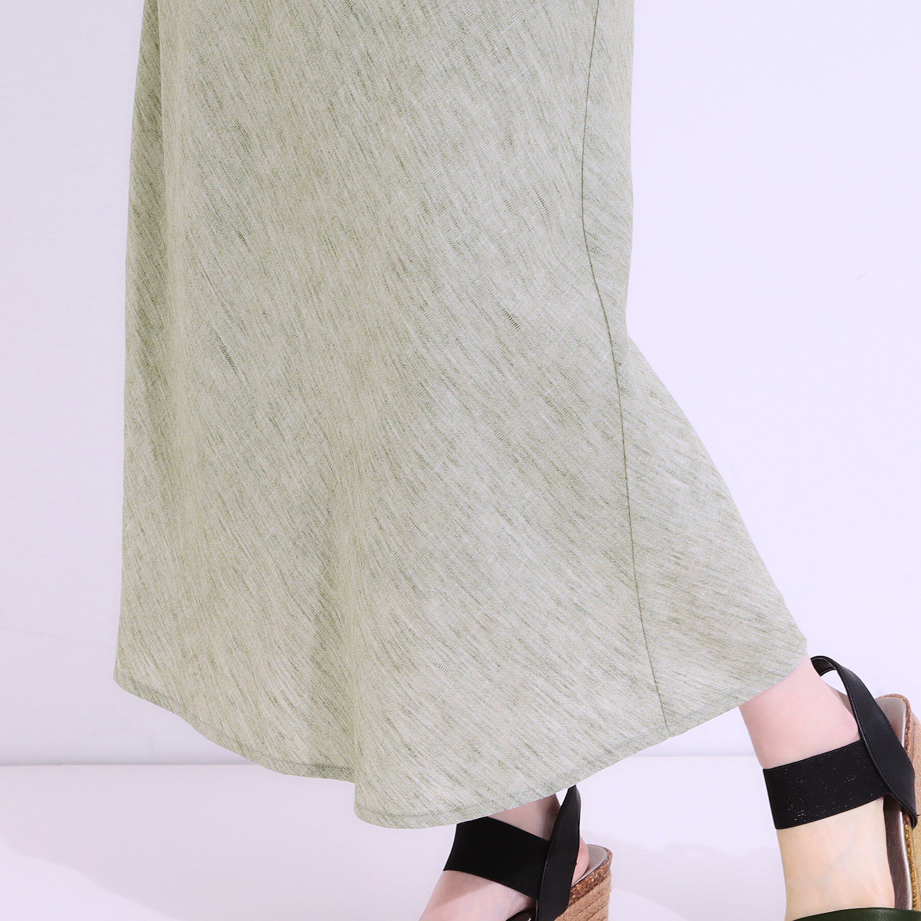 SHOO･LA･RUE「【洗える/ひんやり】さらり涼しげ セミフレアスカート」|スカート|