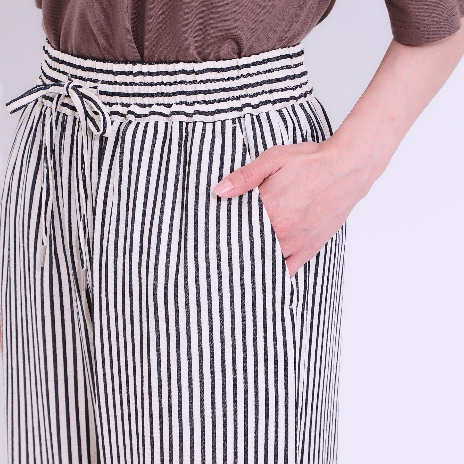 SHOO･LA･RUE「【セットアップ可能/ひんやり/吸水速乾】サッカーストライプイージーパンツ」|その他|