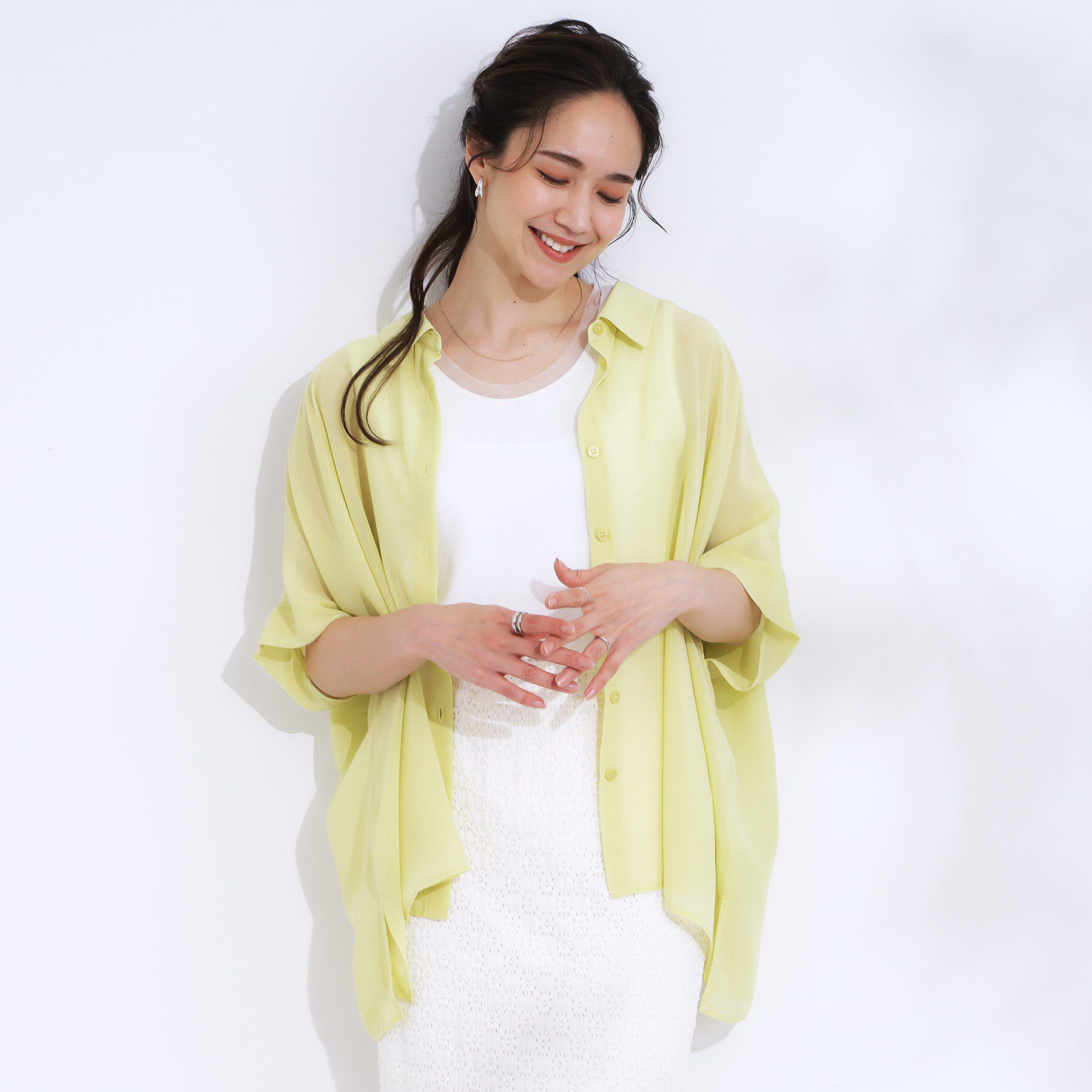 SHOO･LA･RUE「大人のシアー感 ゆるさらポンチョシャツ」|シャツ・ブラウス|