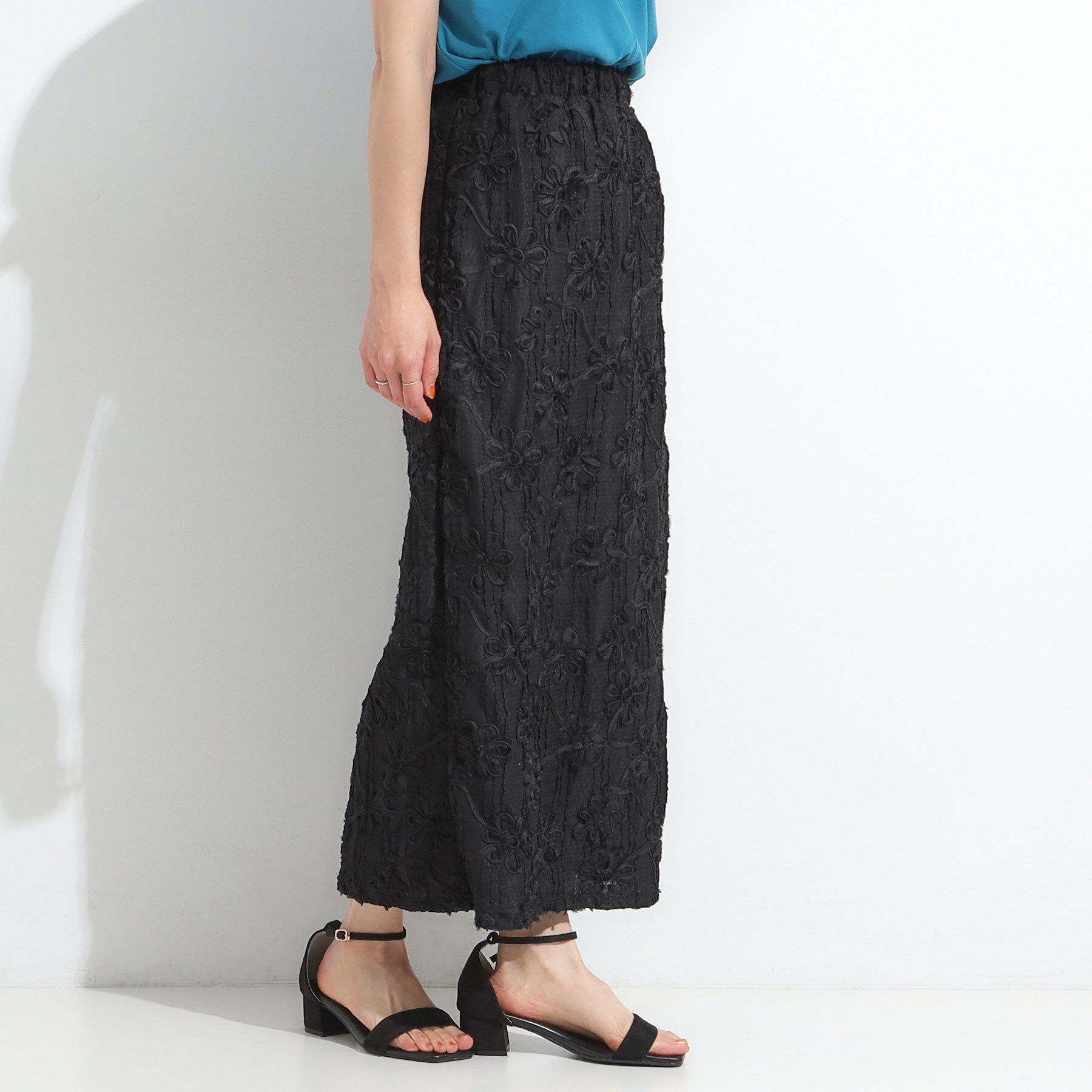 SHOO･LA･RUE「【S-LL】花柄レースナロースカート」|スカート|