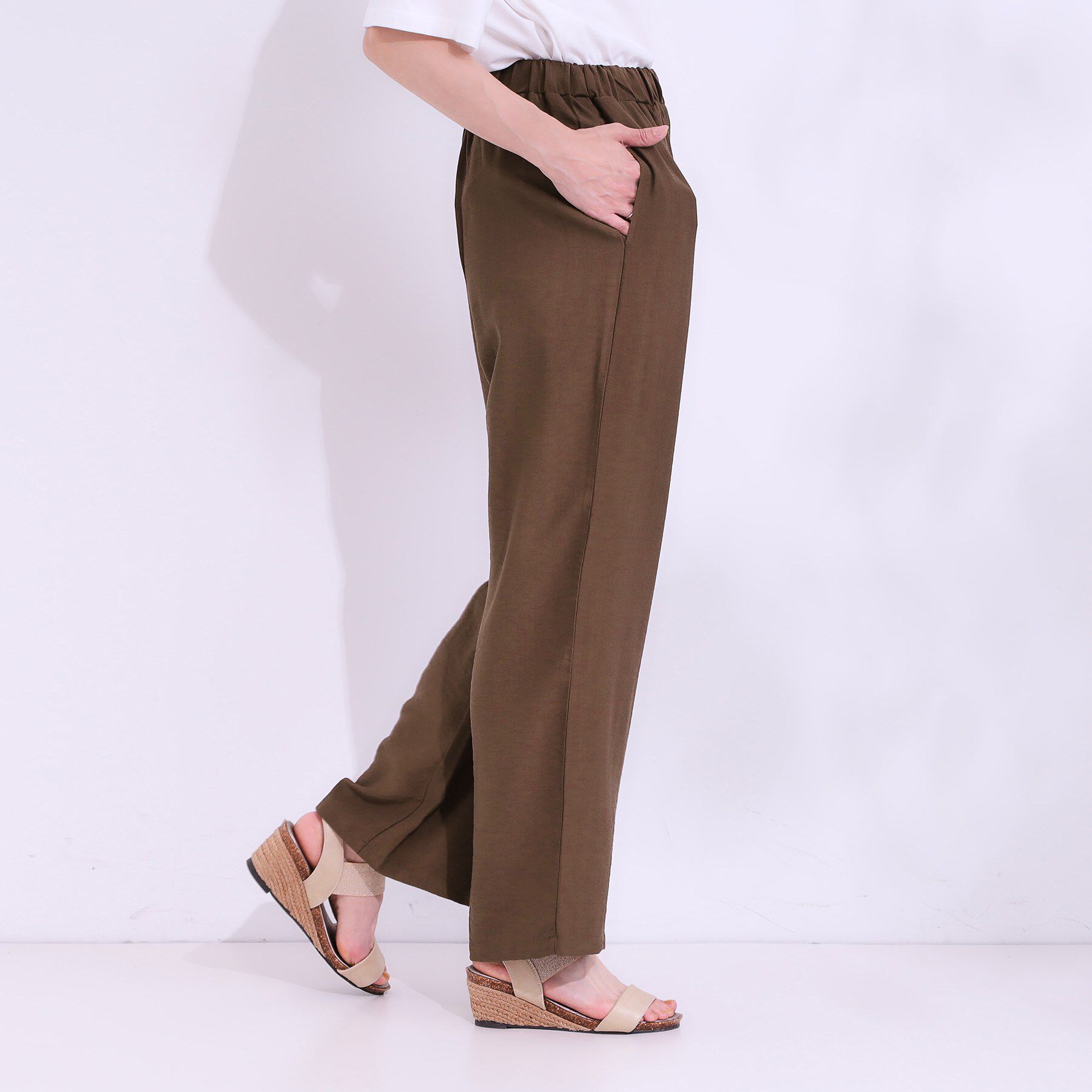 SHOO･LA･RUE「【S-LL/ひんやり】楽してきれい見え ドビースラブ ストレートパンツ」|その他|