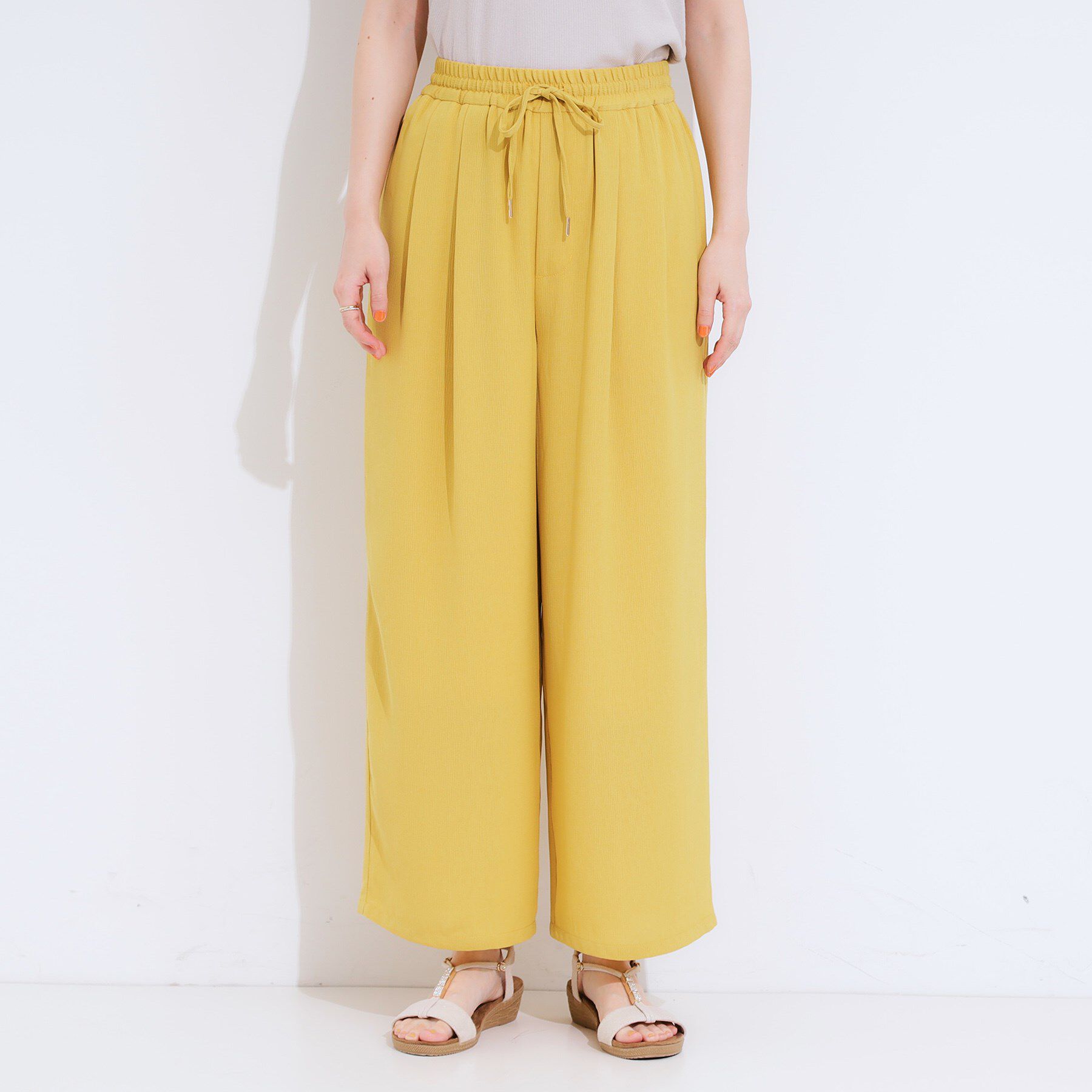 SHOO･LA･RUE「【S-LL/ひんやり】さらりと涼やか イージーワイドパンツ」|その他|