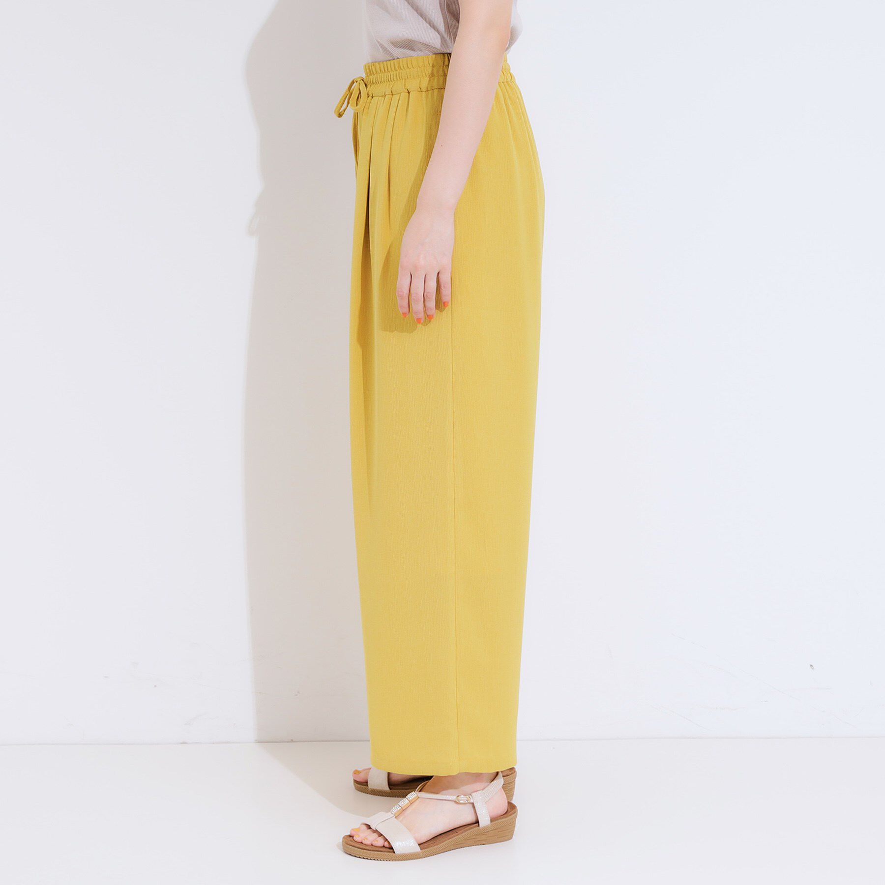 SHOO･LA･RUE「【S-LL/ひんやり】さらりと涼やか イージーワイドパンツ」|その他|