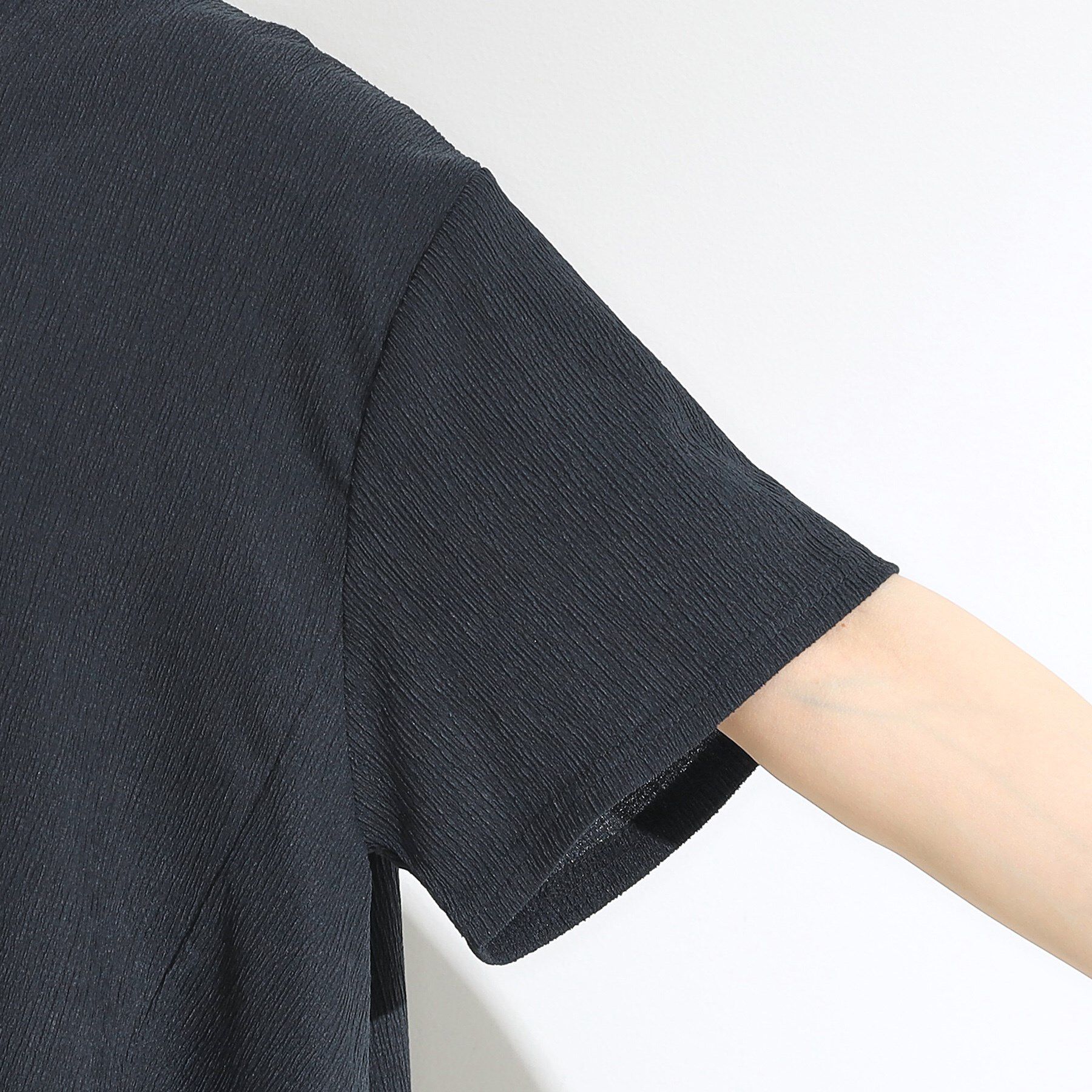 SHOO･LA･RUE「【S-LL/洗える/体型カバー/5分袖】涼しくきれいに決まる Aライントップス」|Tシャツ・カットソー|