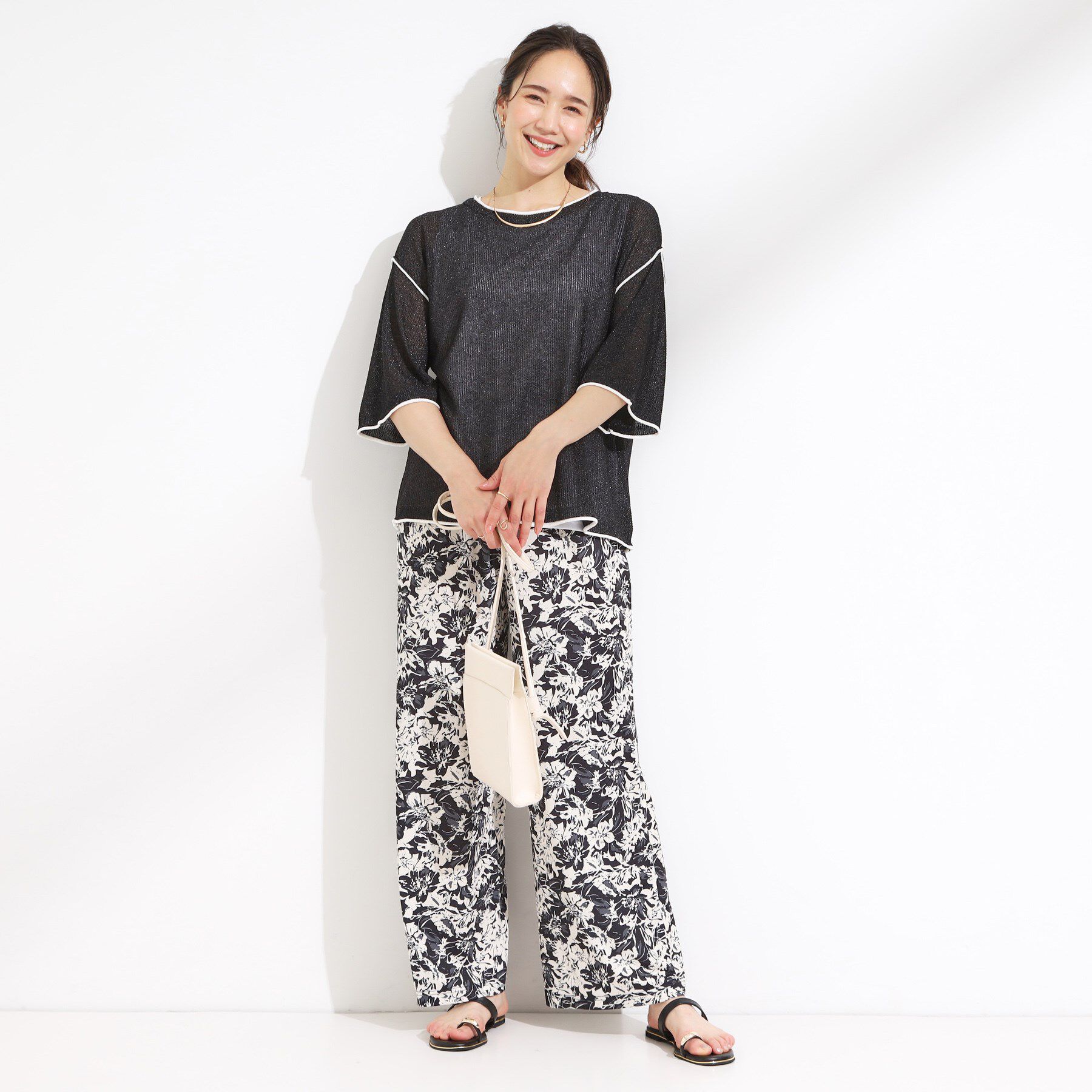 SHOO･LA･RUE「【S-LL/2点セット】配色使いがアクセント 半袖ニット+タンクトップ」|その他|