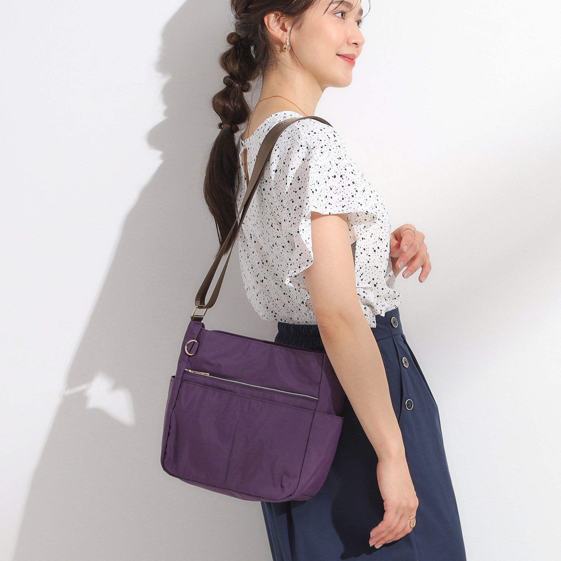 SHOO･LA･RUE「【撥水】10ポケットショルダーバッグ」|ショルダー・メッセンジャー|パープル(083)