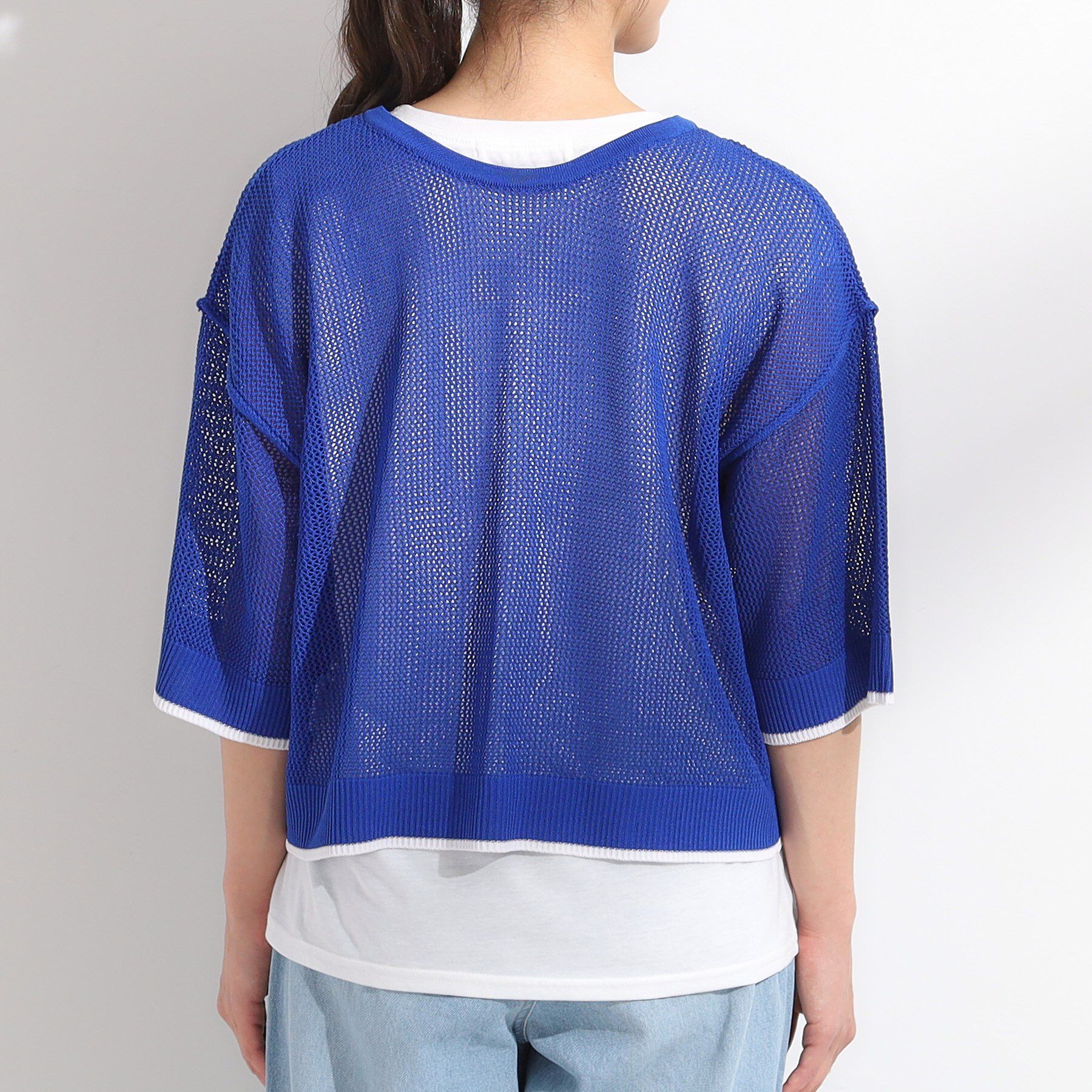 SHOO･LA･RUE「【2点セット/S-LL】メッシュリボン2WAYニット&times;フレンチスリーブTシャツ」|その他|