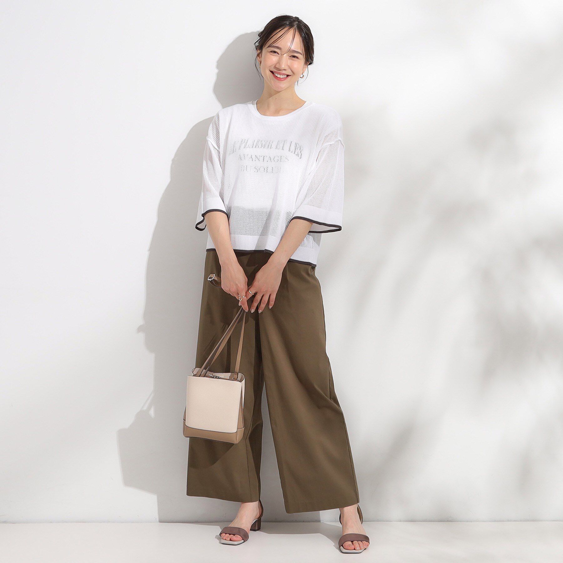 SHOO･LA･RUE「【2点セット/S-LL】メッシュリボン2WAYニット&times;フレンチスリーブTシャツ」|その他|