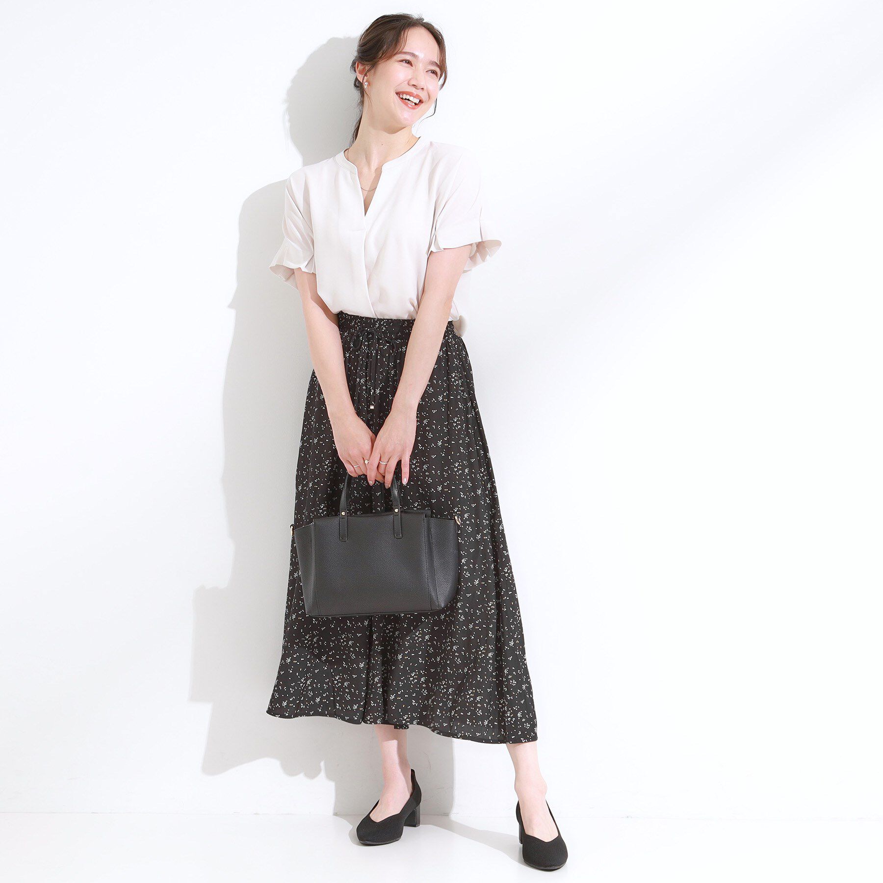 SHOO･LA･RUE「【S-LL/裏地ひんやり】スカート見えで上品に マットサテンスカーチョ」|その他|