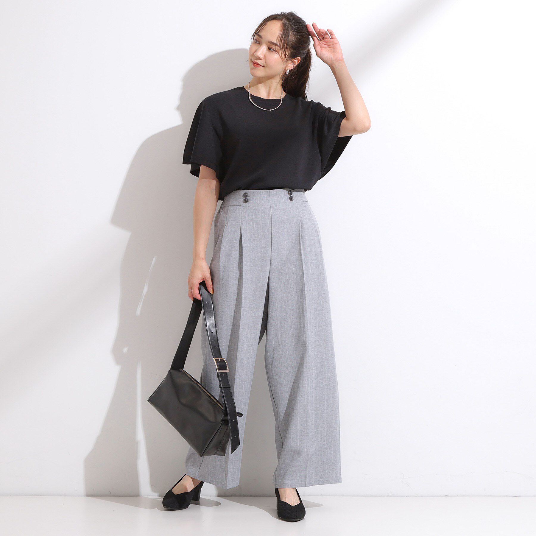 SHOO･LA･RUE「【S-LL】二の腕はカバーして魅せる フレアスリーブニット」|ニット・セーター|