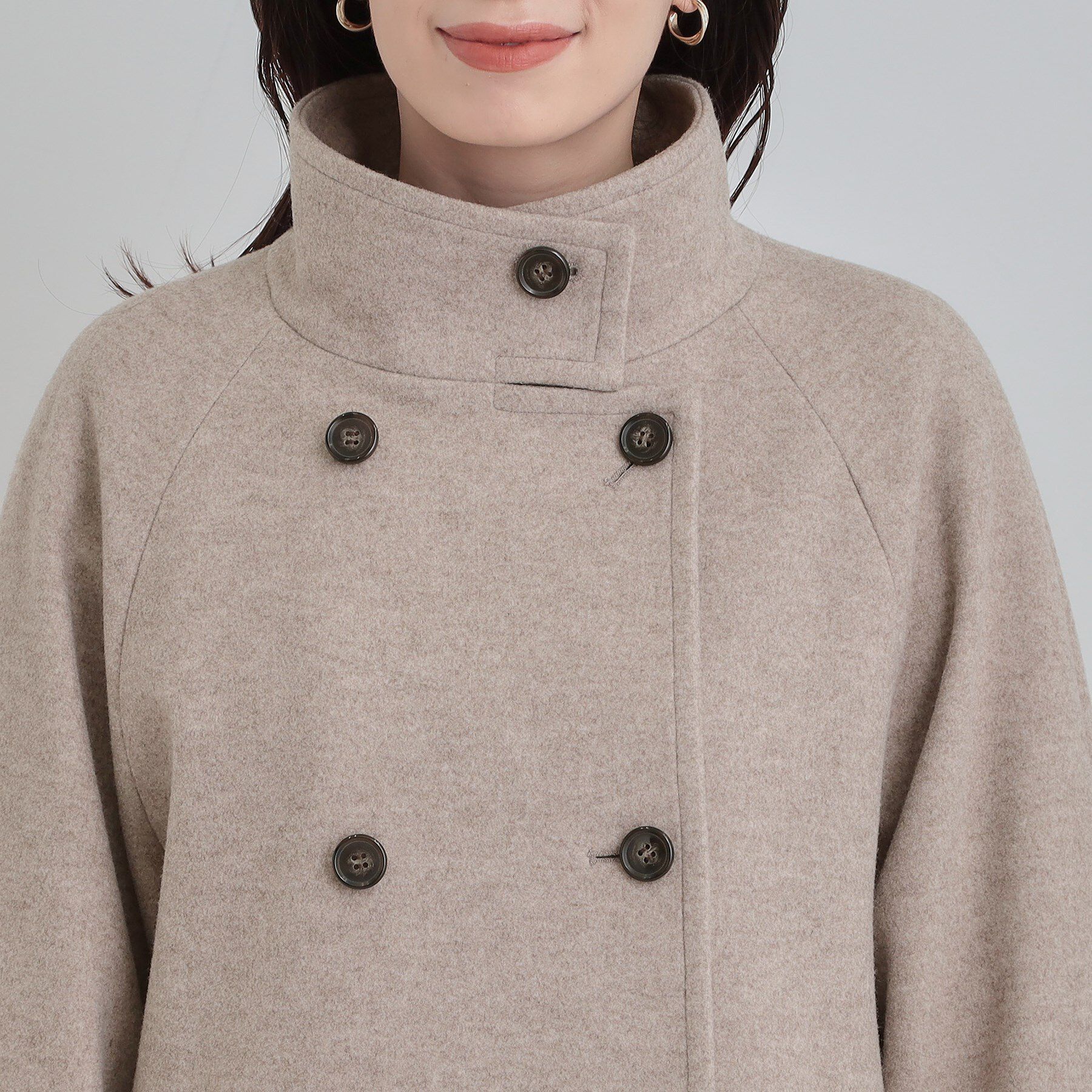 SHOO･LA･RUE「【S-LL】大人のきれいめスタイルに ウール調スタンドロングコート」|その他|