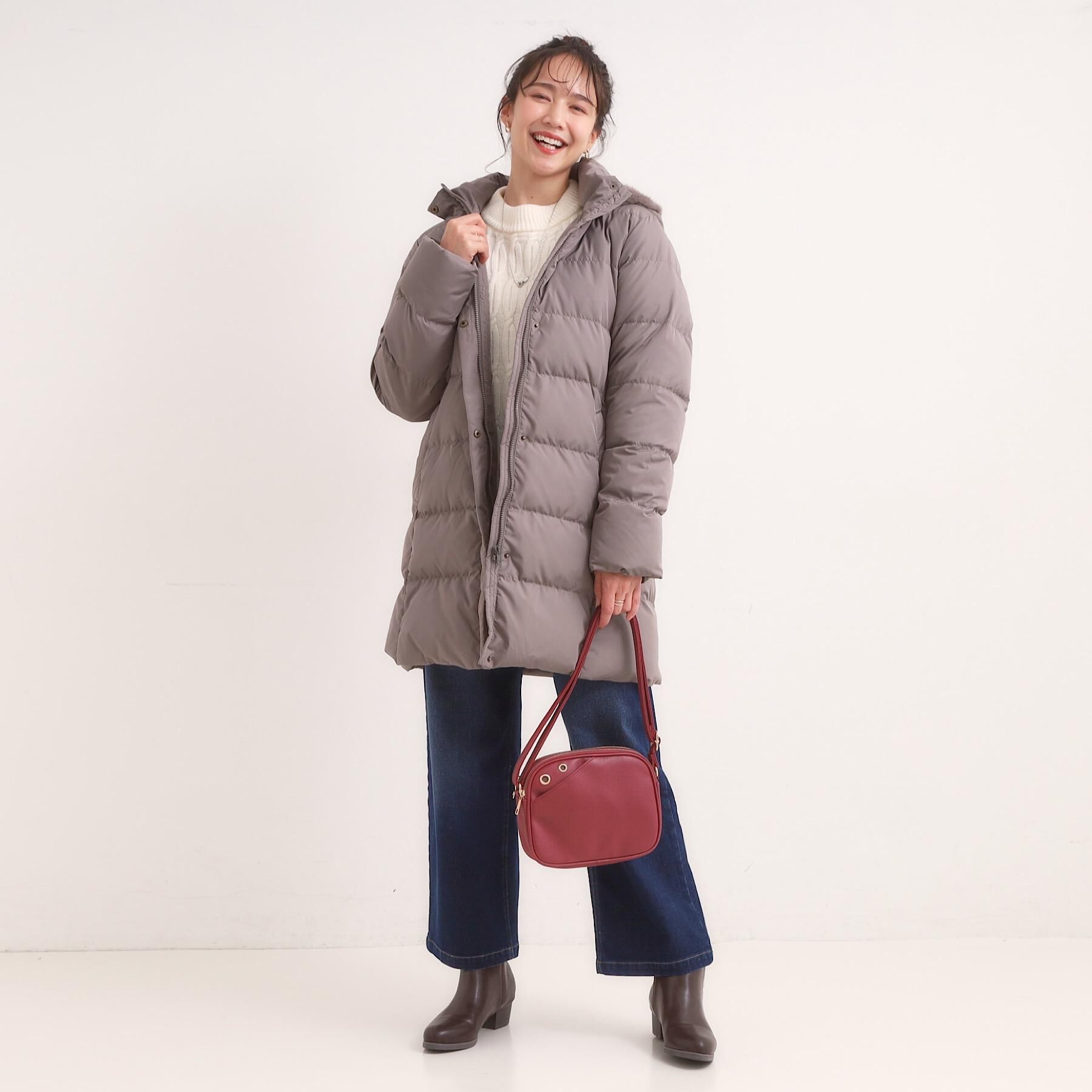 SHOO･LA･RUE「【洗濯機可/撥水】フェイクファーフード ロングダウン」|ダウン|