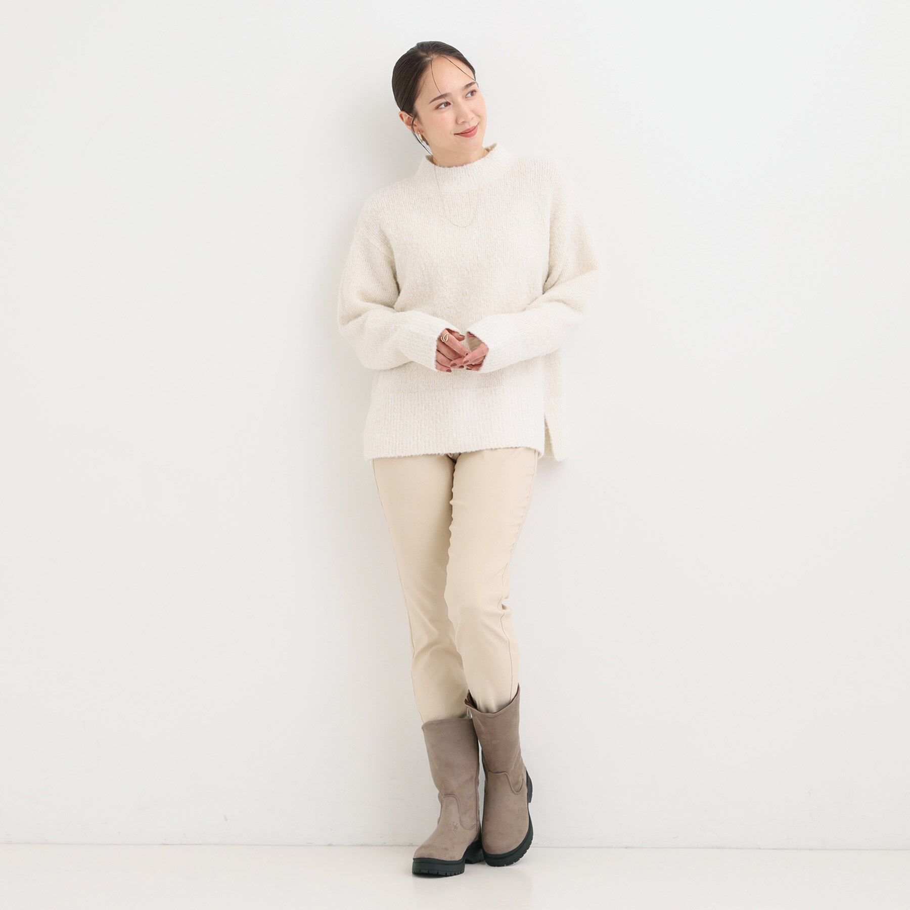 SHOO･LA･RUE「フェイクスェードミドルブーツ」|ショートブーツ|