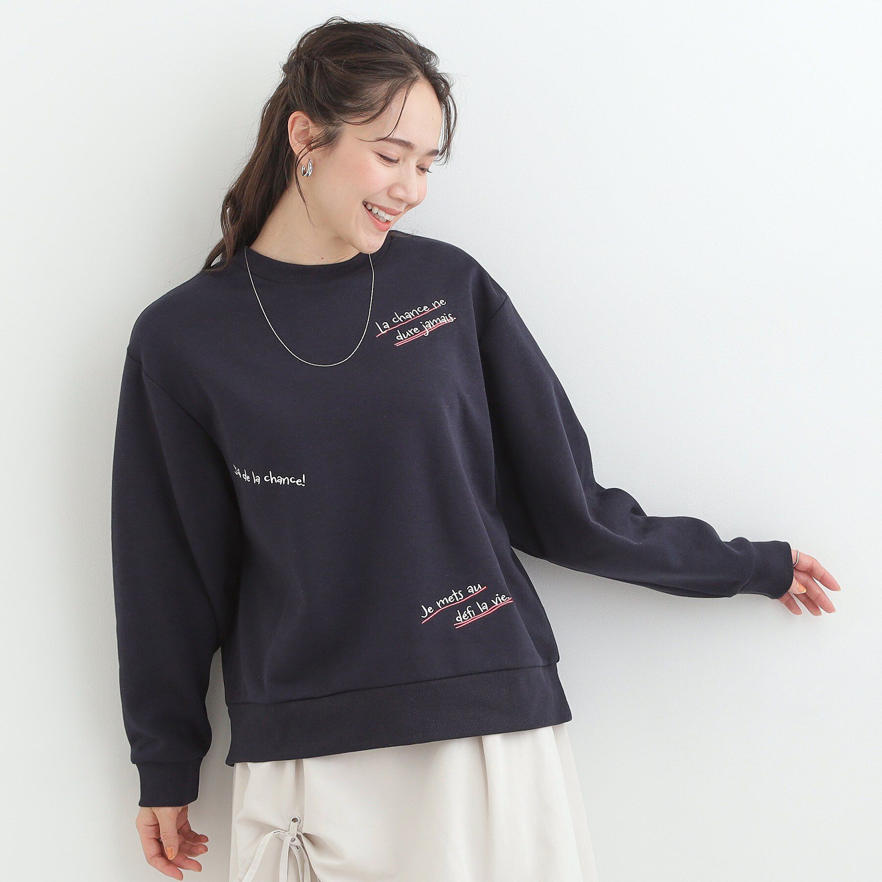 SHOO･LA･RUE「【洗濯機可】小さめ刺繍で大人見え アソート裏起毛スウェット」|パーカー|