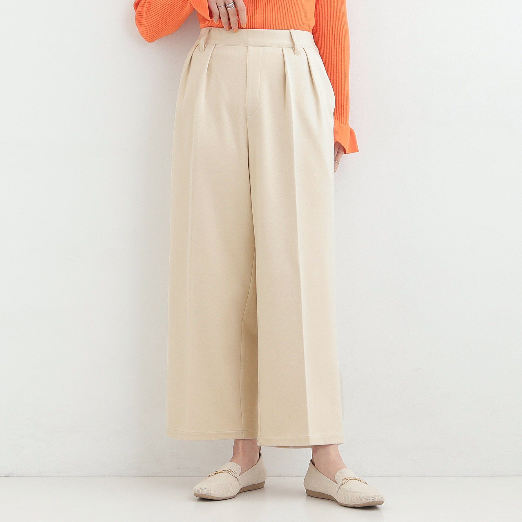 SHOO･LA･RUE「【S-LL】きれい見えも叶う フロッキードットワイドパンツ」|その他|