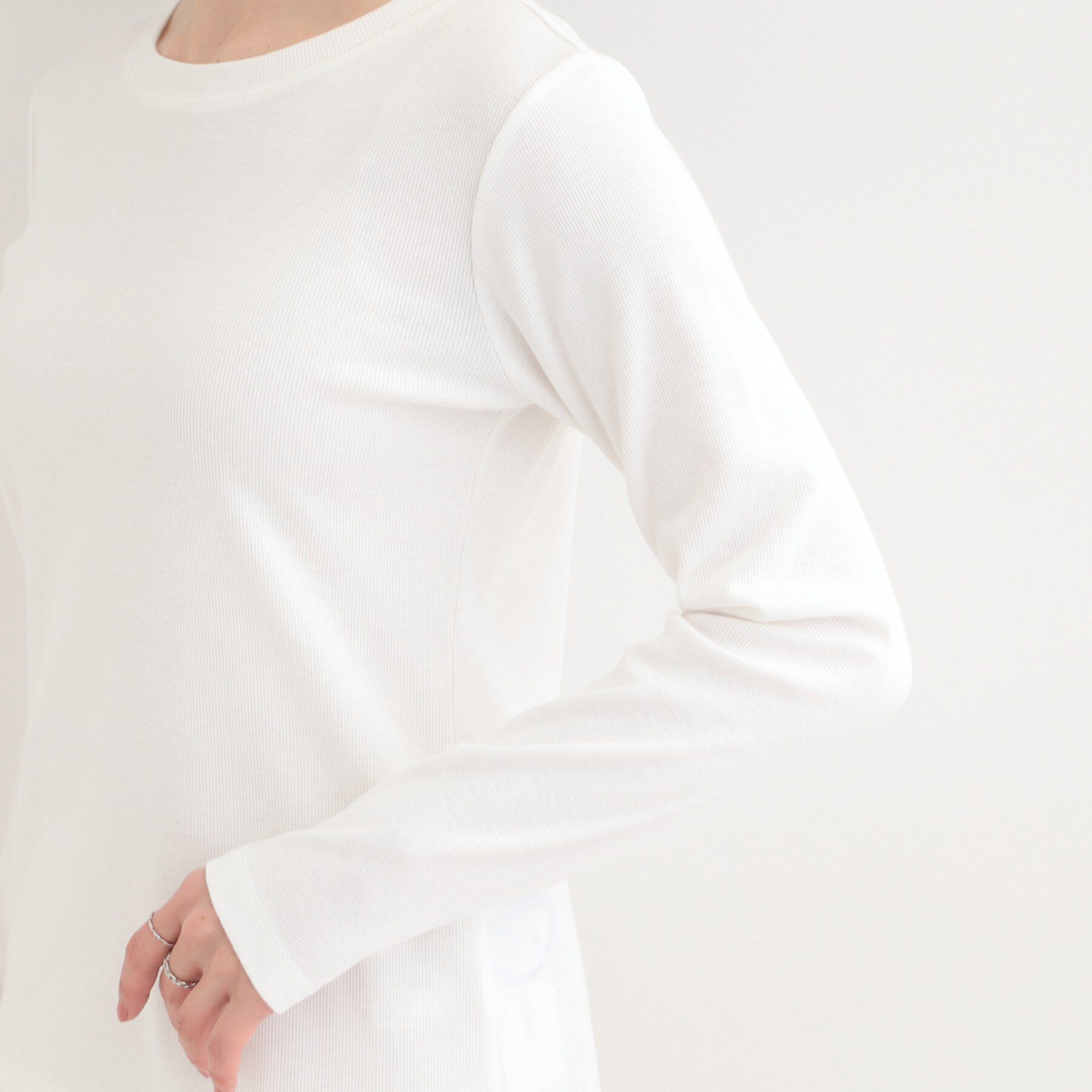 SHOO･LA･RUE「ベーシック テレコクルーネックインナー」|Tシャツ・カットソー|