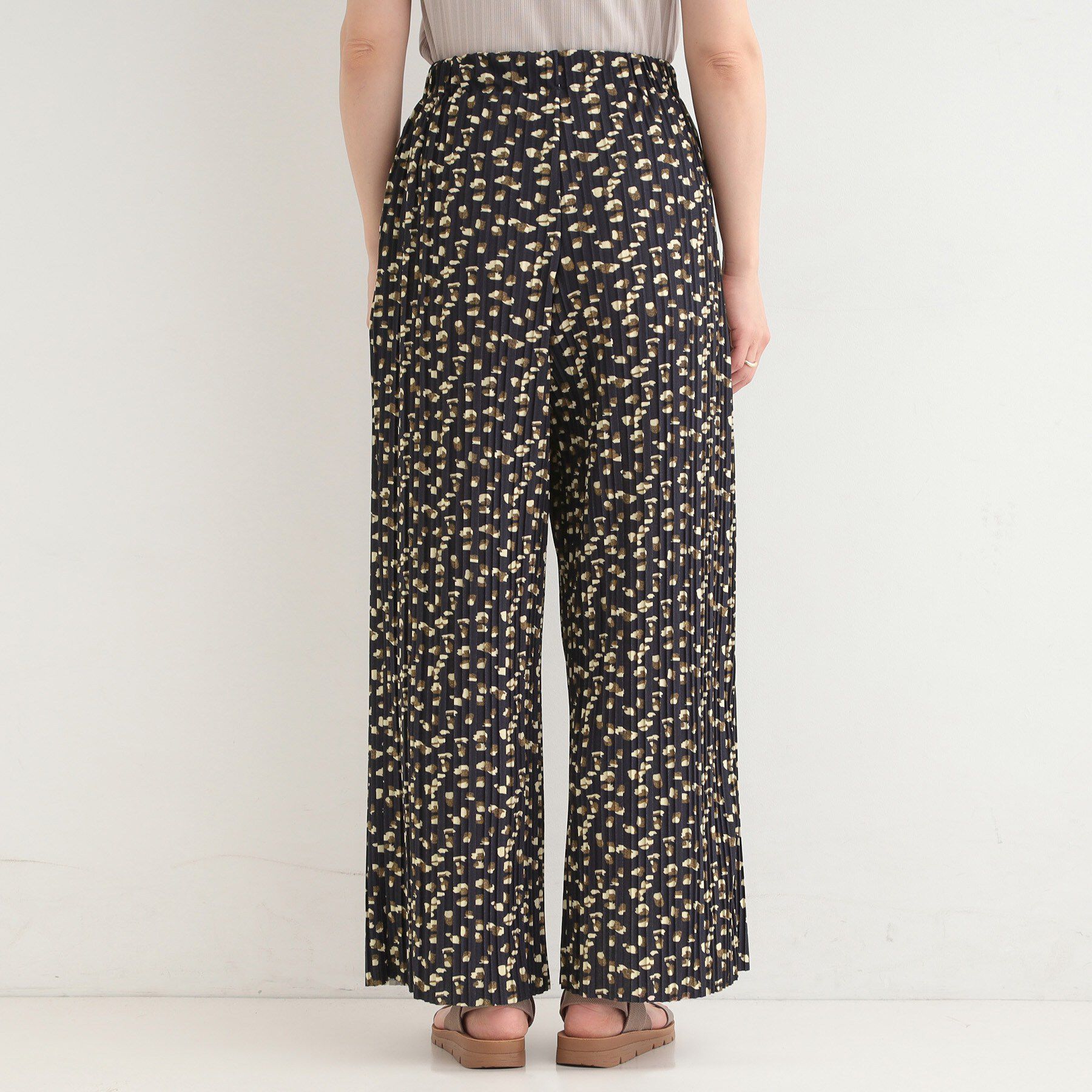 SHOO･LA･RUE「【S-LL/柄が選べる】ウエストゴムでらくちん 大人プリーツイージーパンツ」|その他|