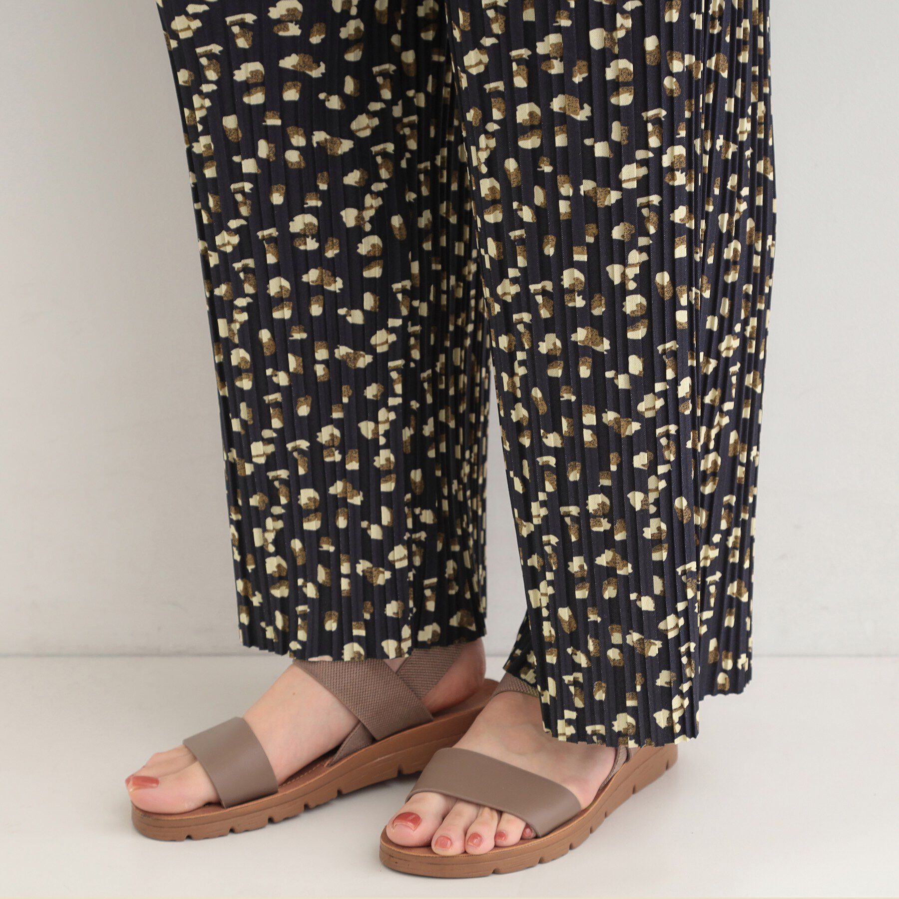 SHOO･LA･RUE「【S-LL/柄が選べる】ウエストゴムでらくちん 大人プリーツイージーパンツ」|その他|