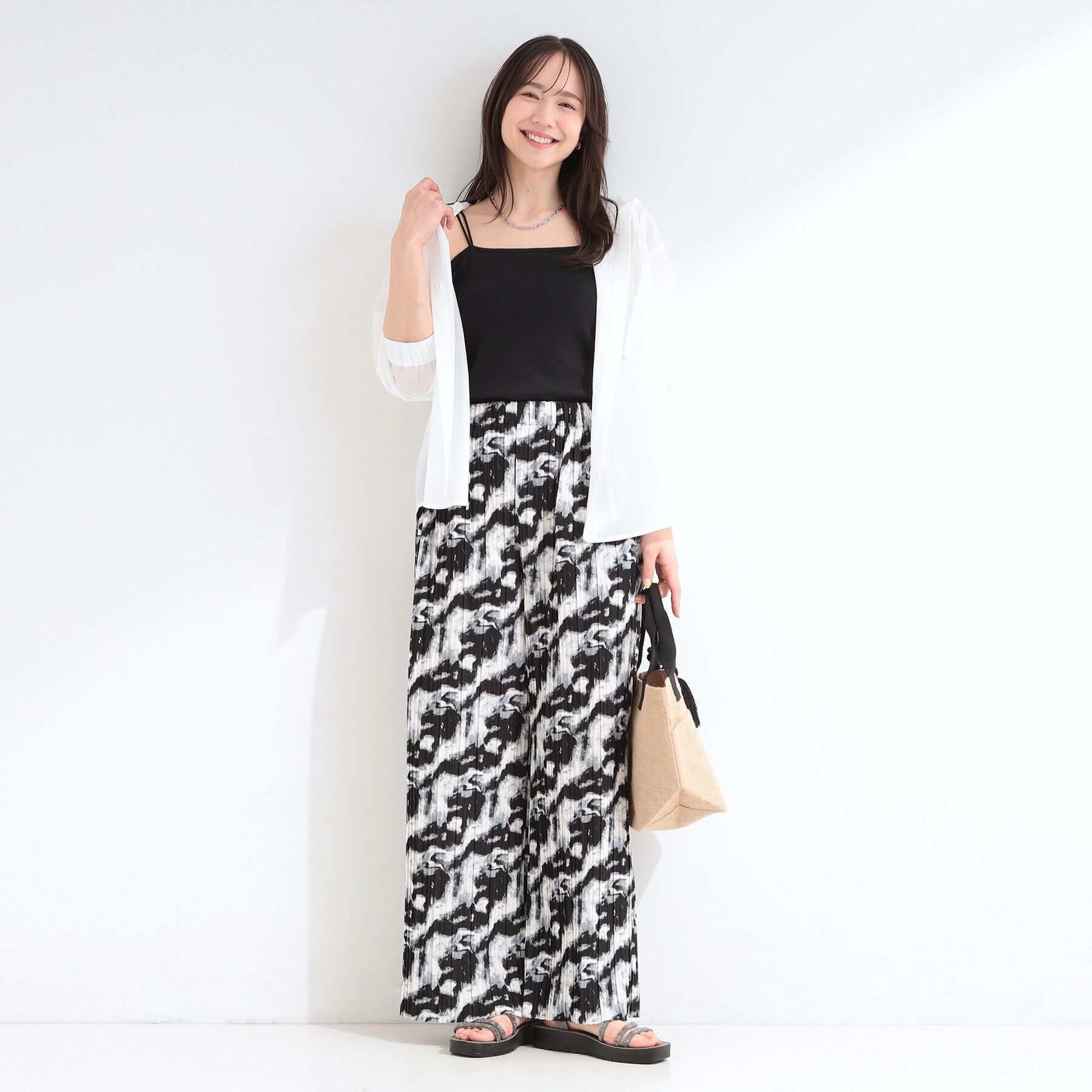 SHOO･LA･RUE「【洗濯機可/S-LL】カップ付き Wストラップ テレコキャミソール」|キャミソール|