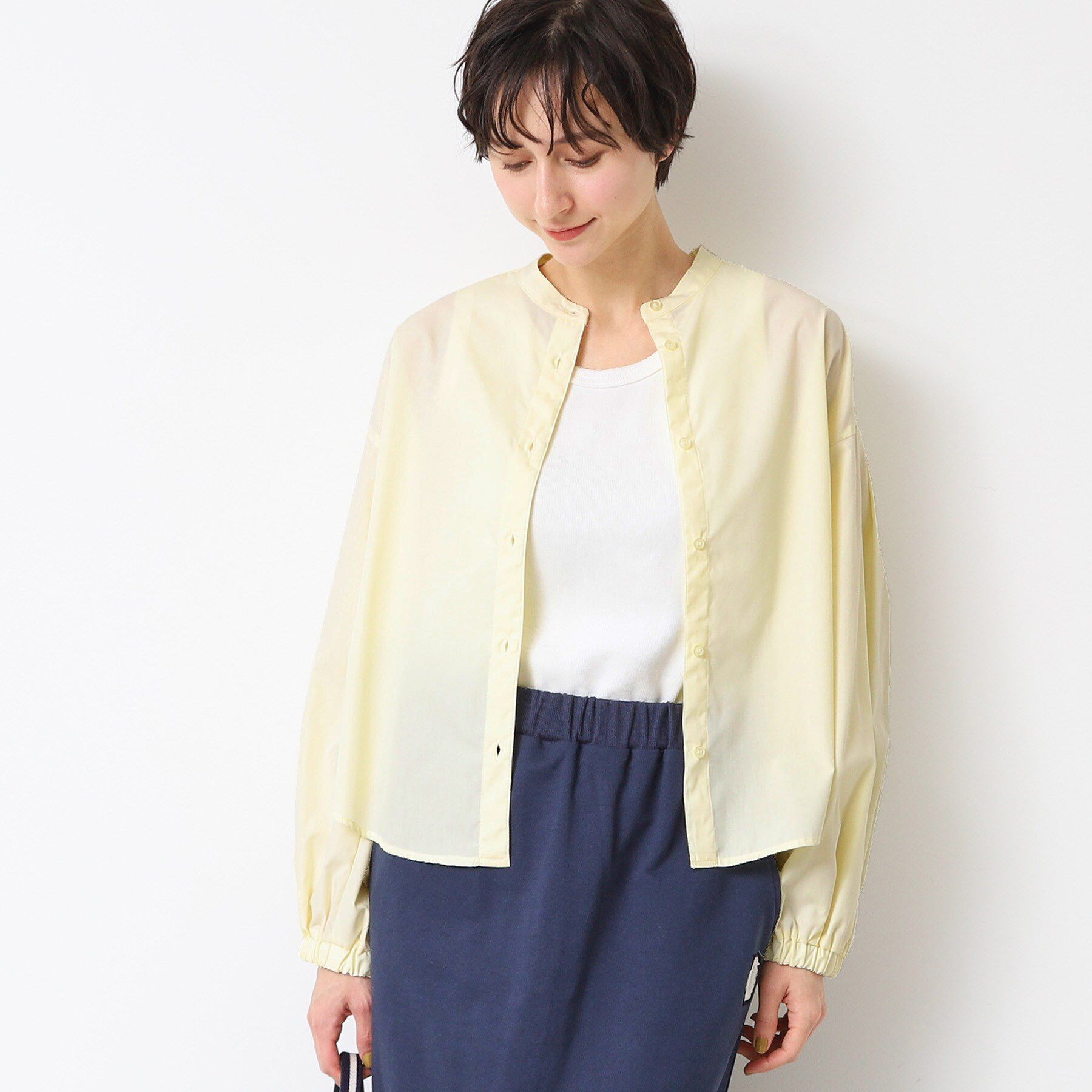 Dessin「【洗える】バンドカラー袖デザインシャツ（S～L）」|シャツ・ブラウス|