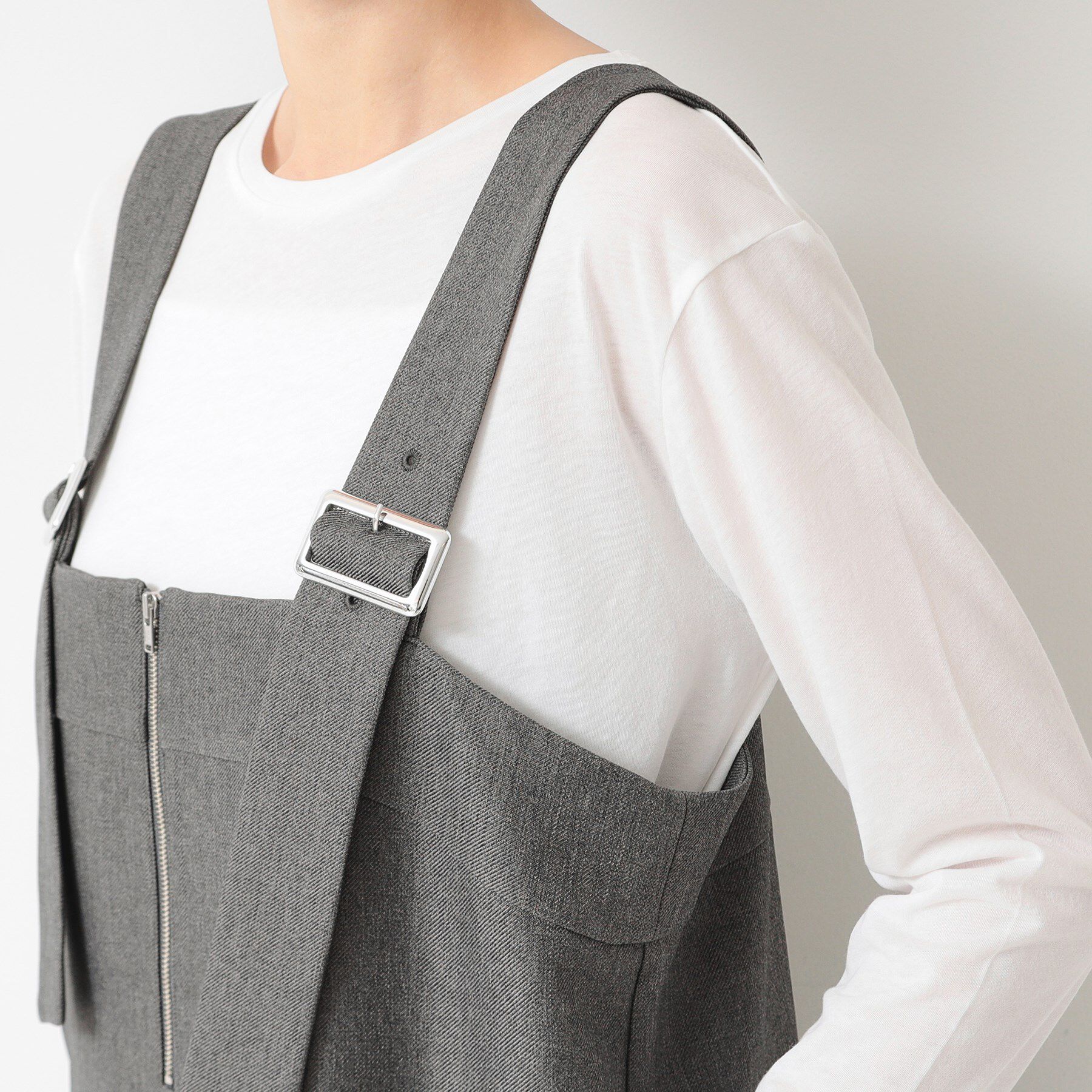 Dessin「【洗える】フロントジップジャンパースカート」|ワンピース|