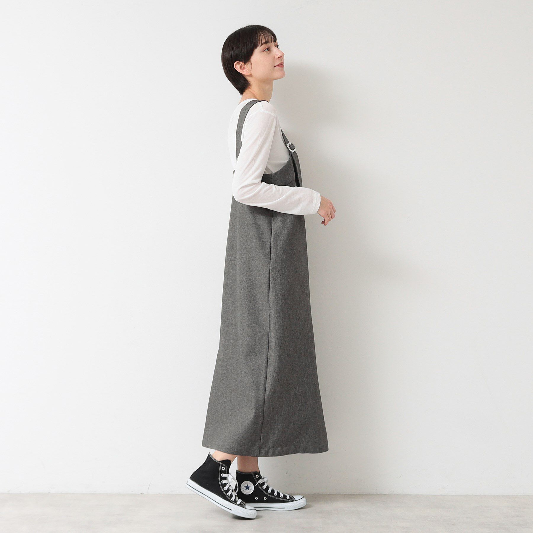 Dessin「【洗える】フロントジップジャンパースカート」|ワンピース|