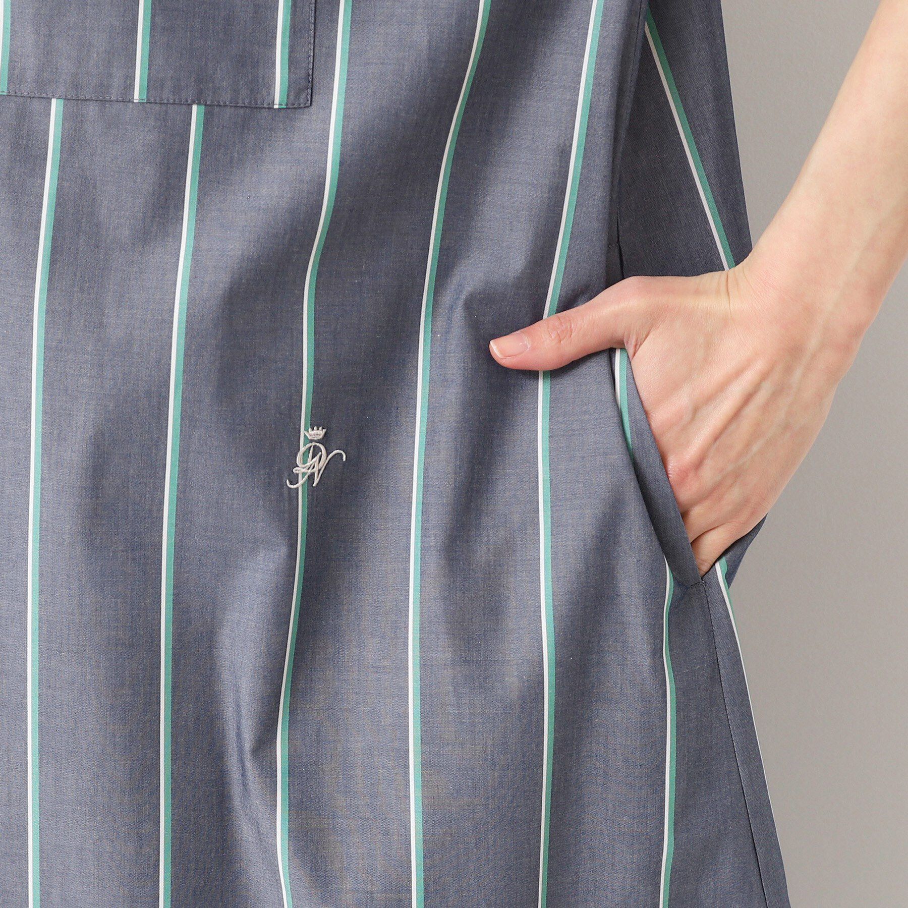 Dessin「【洗える】オリジナルストライプ柄シャツワンピース（S～L）」|ワンピース|