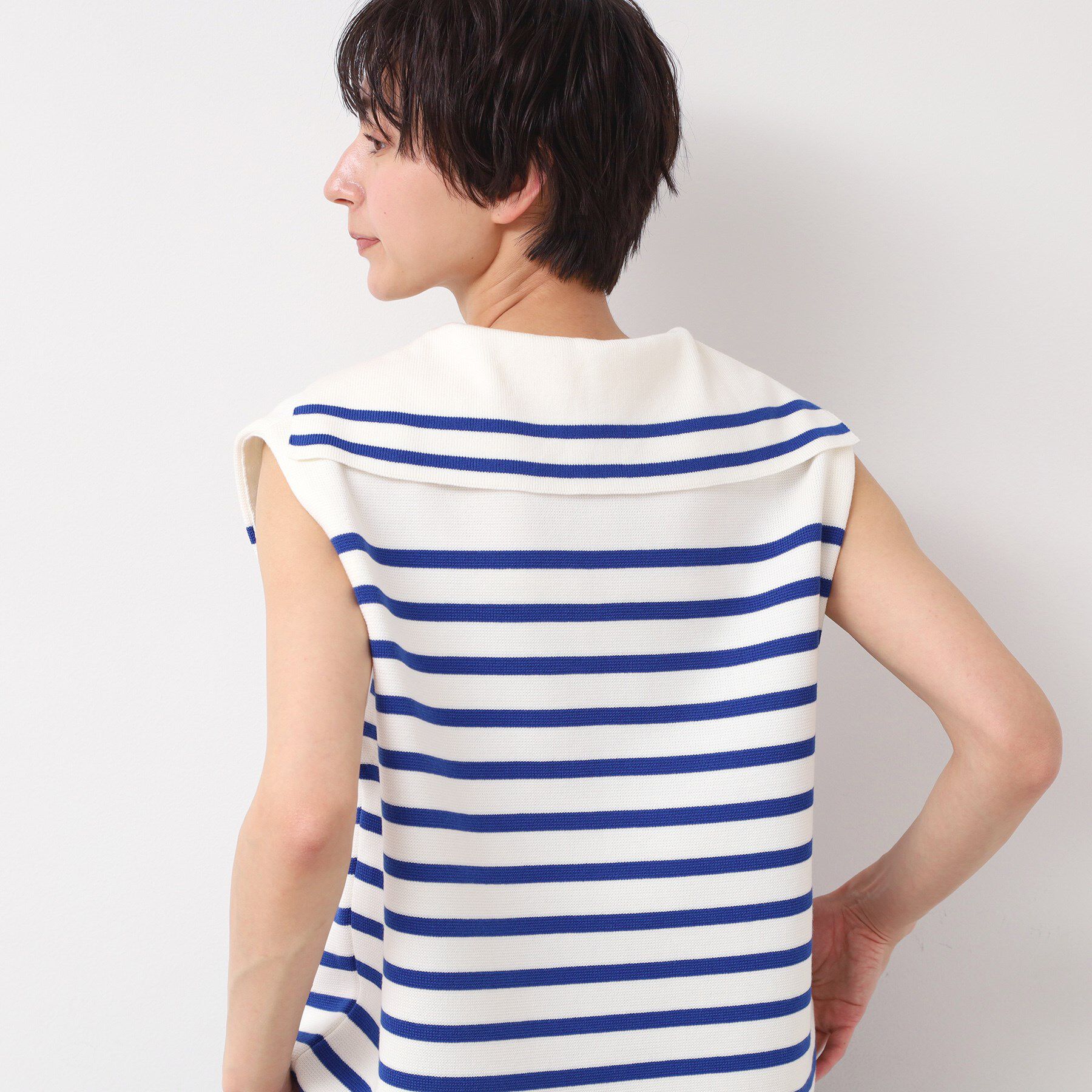 Dessin「【洗える】セーラーカラーボーダーニット」|ニット・セーター|