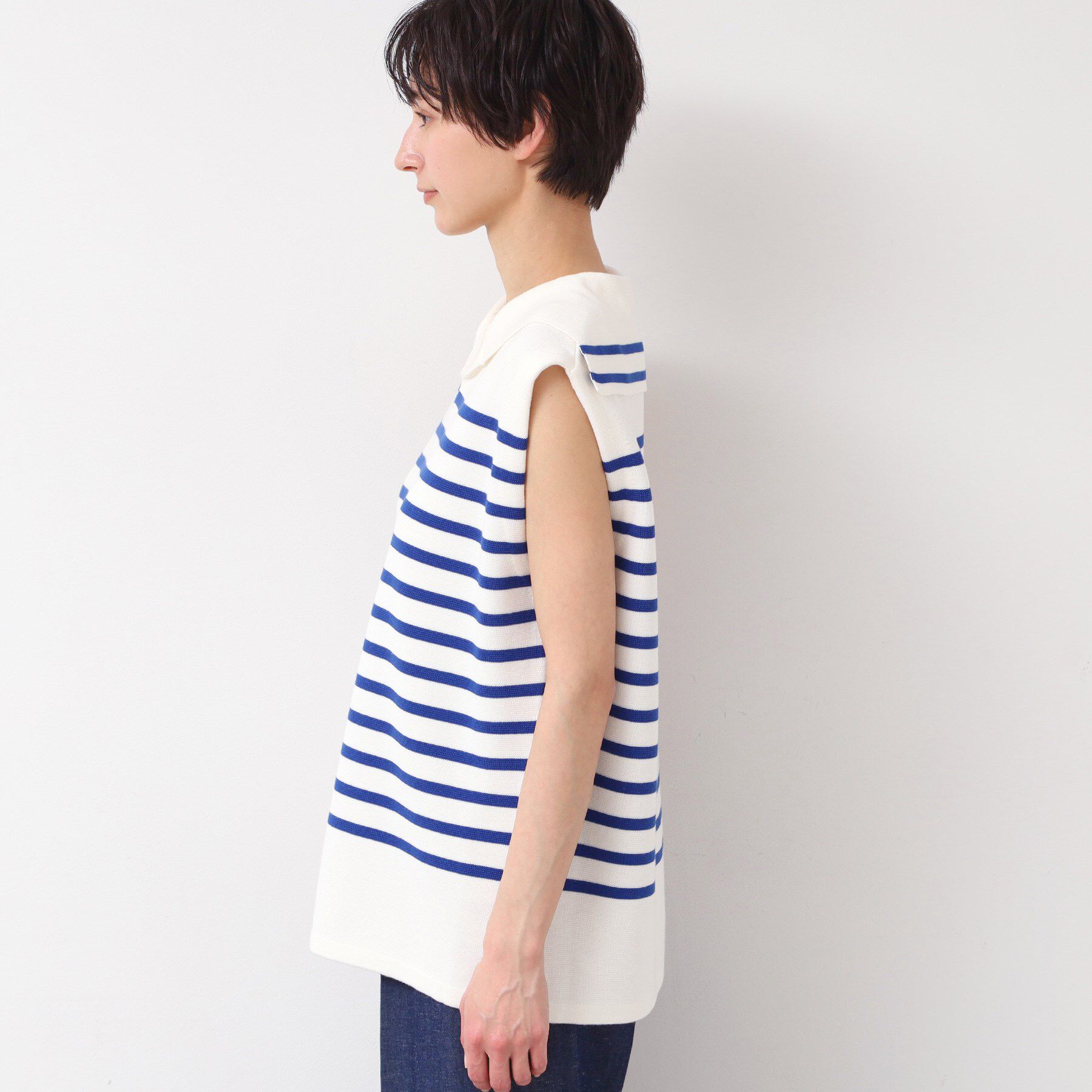 Dessin「【洗える】セーラーカラーボーダーニット」|ニット・セーター|