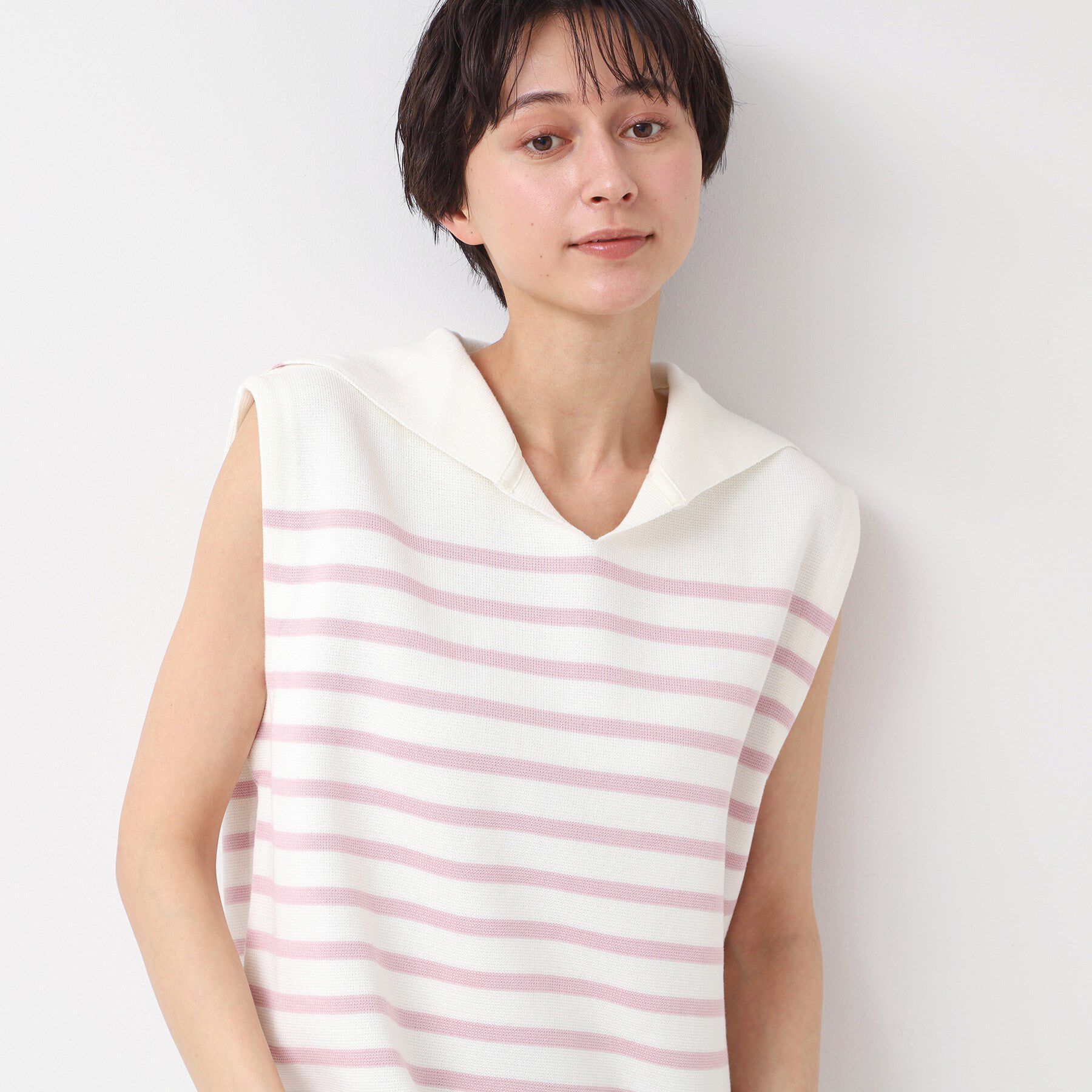 Dessin「【洗える】セーラーカラーボーダーニット」|ニット・セーター|