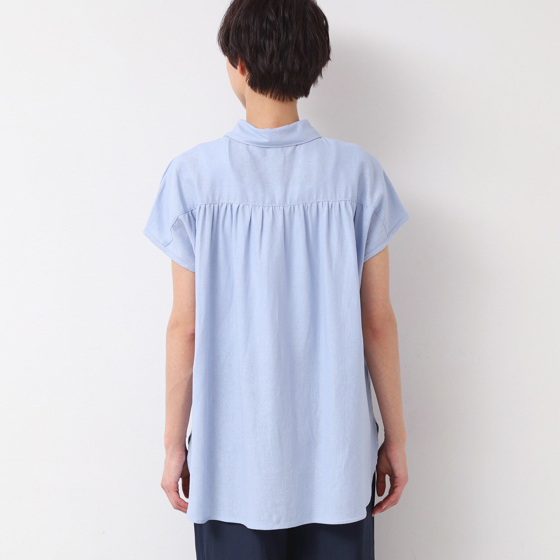 Dessin「【洗える】シャツカラーフレンチスリーブブラウス（XS～L）」|シャツ・ブラウス|