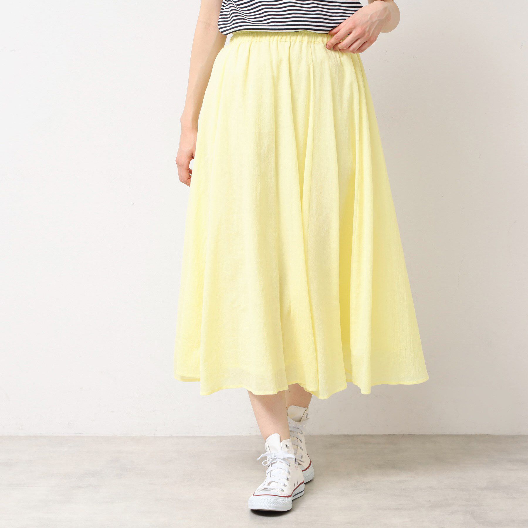 Dessin「【ウエストゴム・洗える】コットンフレアースカート」|スカート|