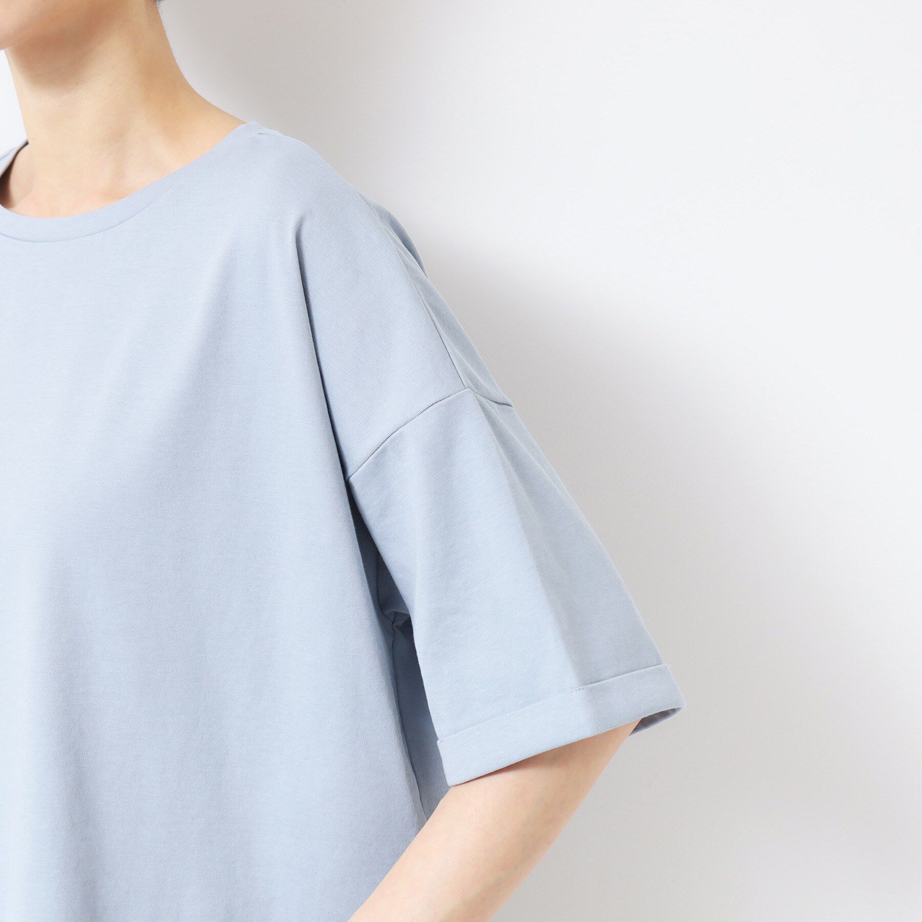 Dessin「【二の腕カバー/接触冷感/UV】ロールアップスリーブTシャツ（XS～L）」|Tシャツ・カットソー|