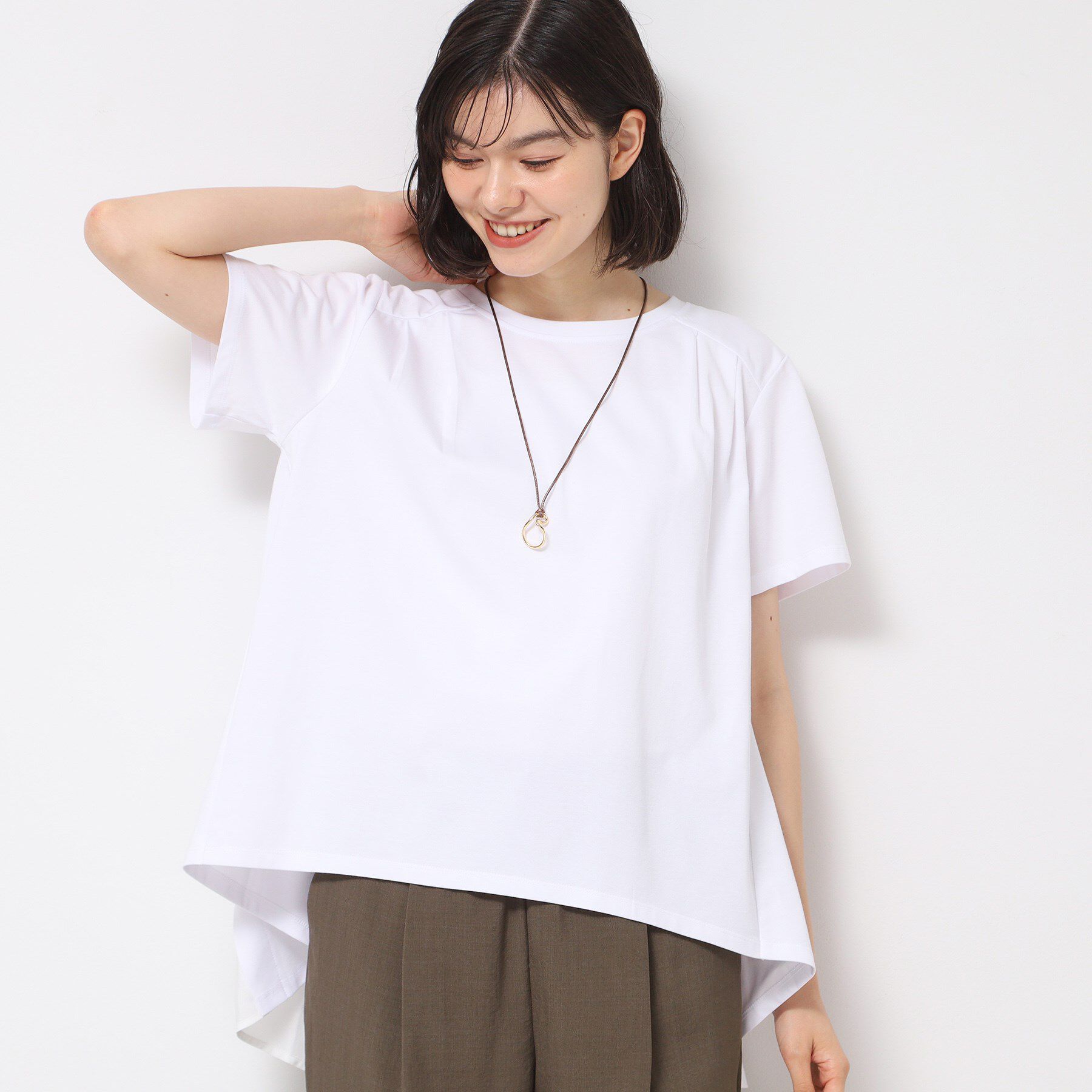 Dessin「【洗える】バックプリーツデザインカットソー」|Tシャツ・カットソー|