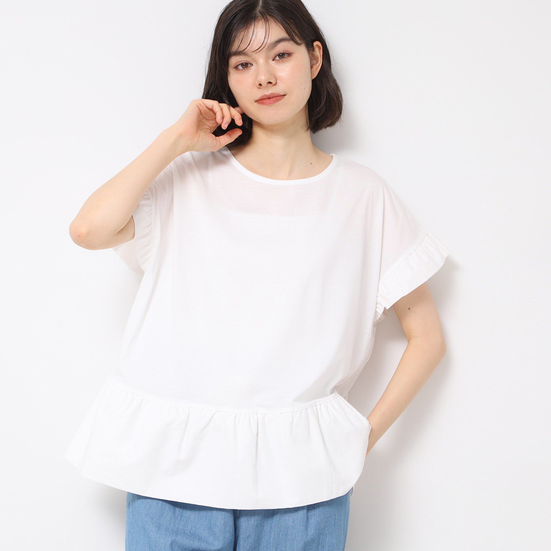 Dessin「◆【洗える】ラッフルドッキングカットソー」|Tシャツ・カットソー|