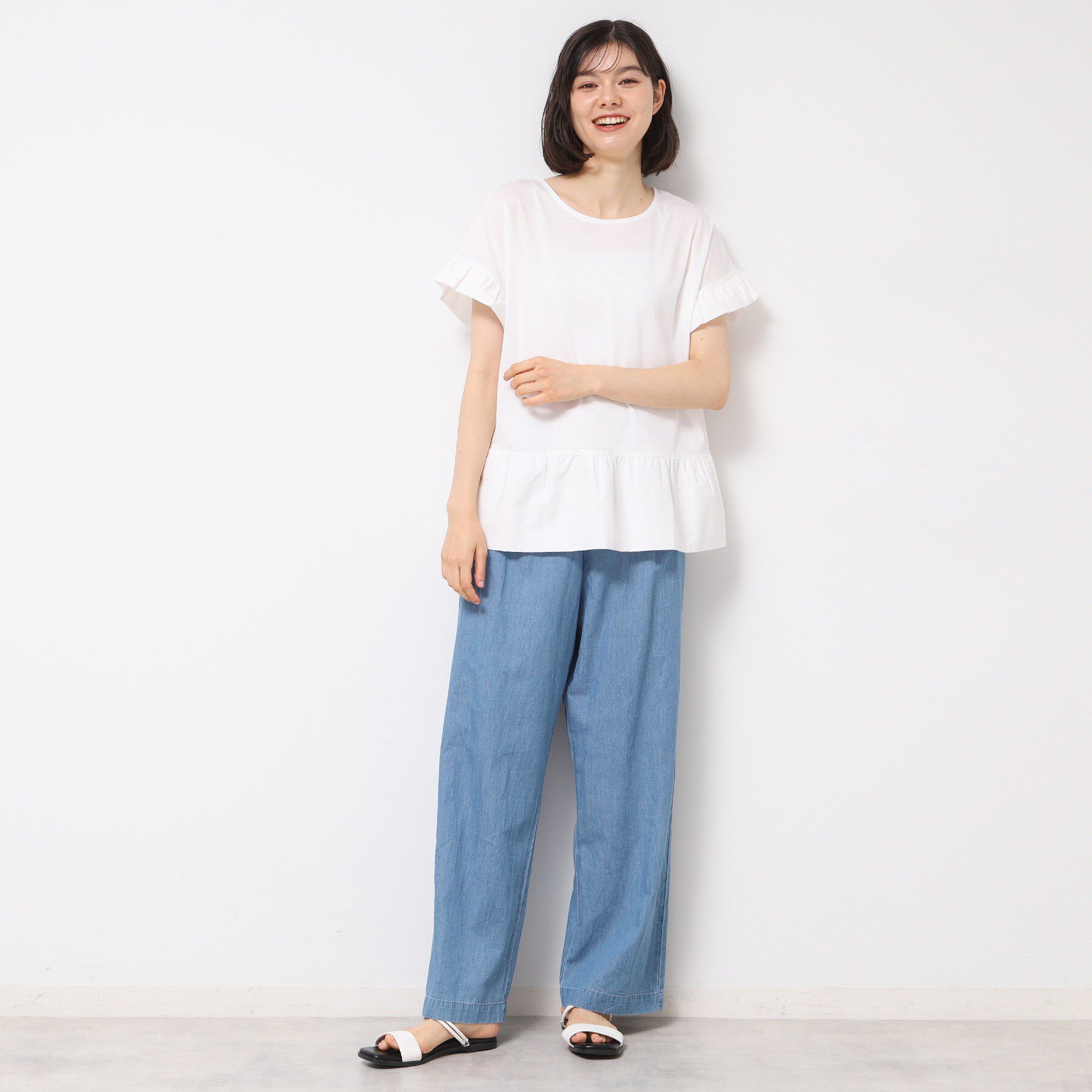 Dessin「◆【洗える】ラッフルドッキングカットソー」|Tシャツ・カットソー|