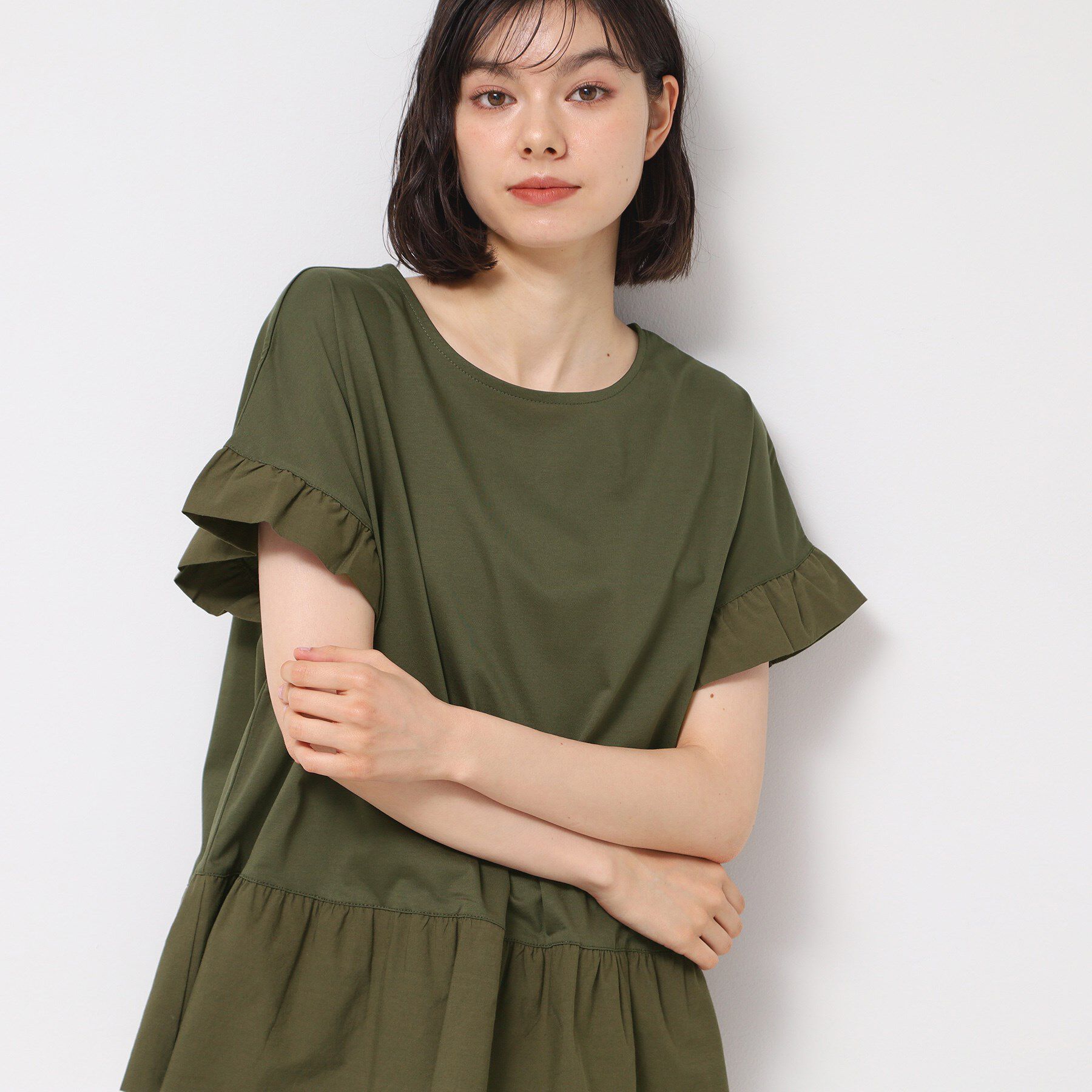 Dessin「◆【洗える】ラッフルドッキングカットソー」|Tシャツ・カットソー|