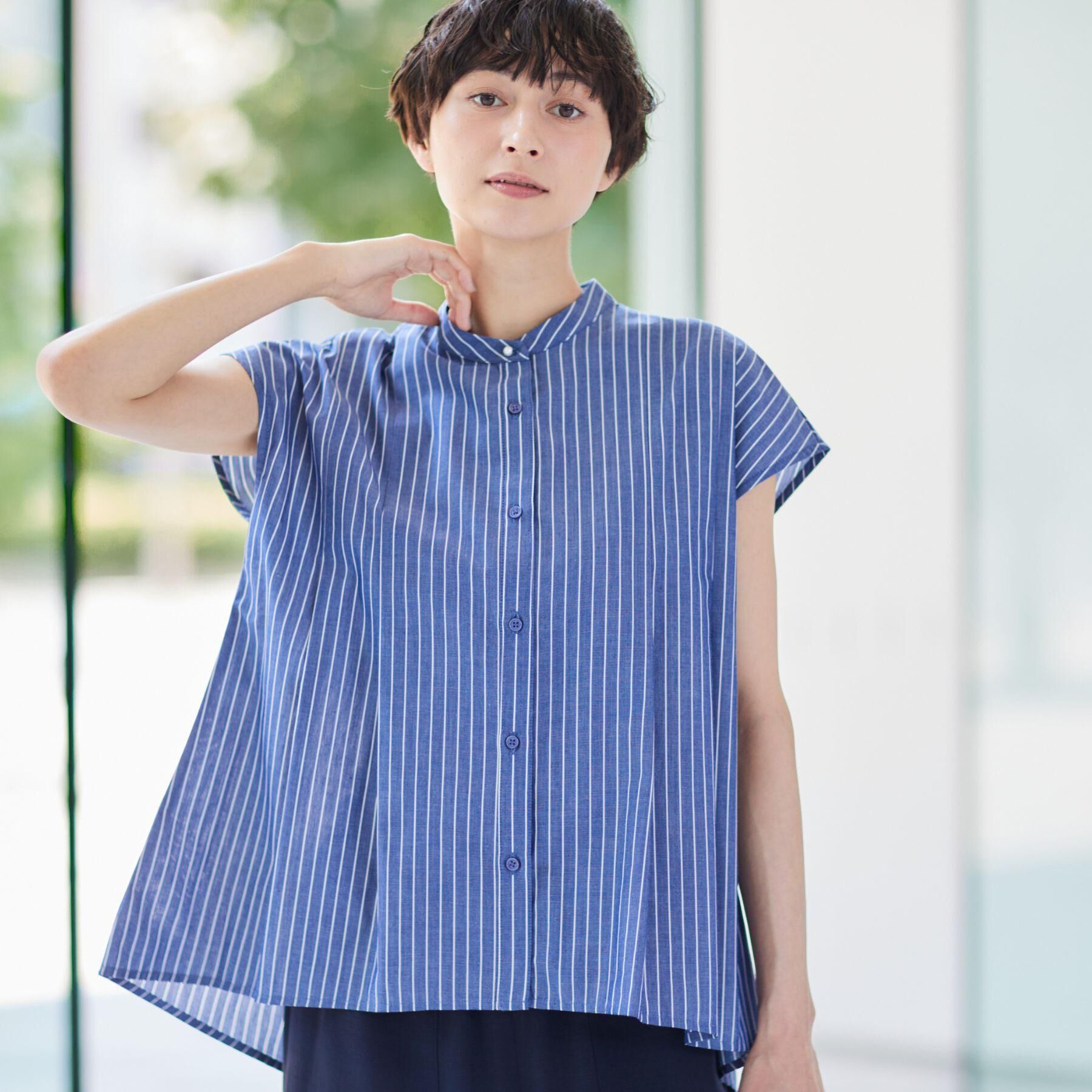 Dessin「【洗える】フレンチスリーブフレアーブラウス（XS～L）」|シャツ・ブラウス|