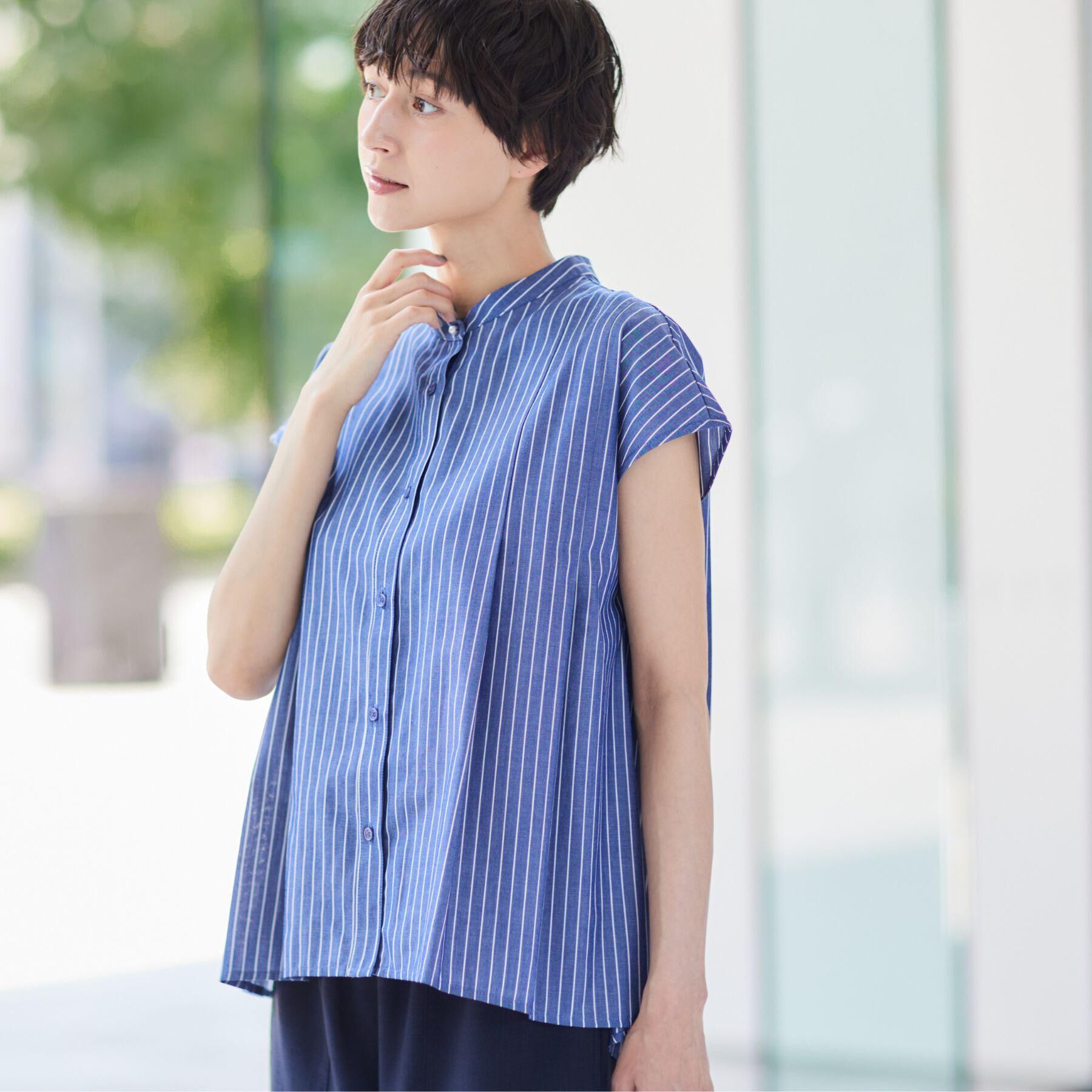 Dessin「【洗える】フレンチスリーブフレアーブラウス（XS～L）」|シャツ・ブラウス|