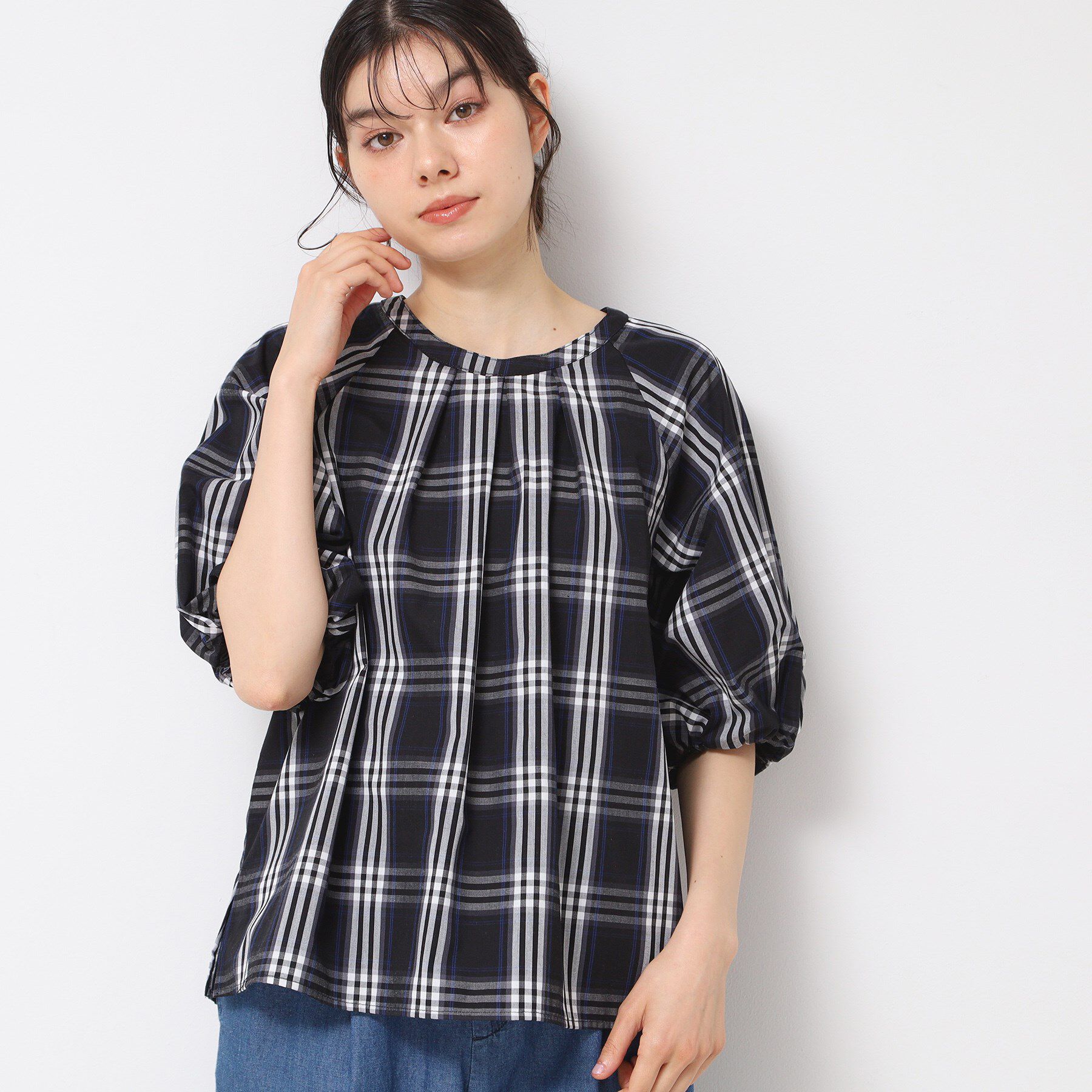 Dessin「【洗える】ギャザー入りバルーンスリーブブラウス」|シャツ・ブラウス|